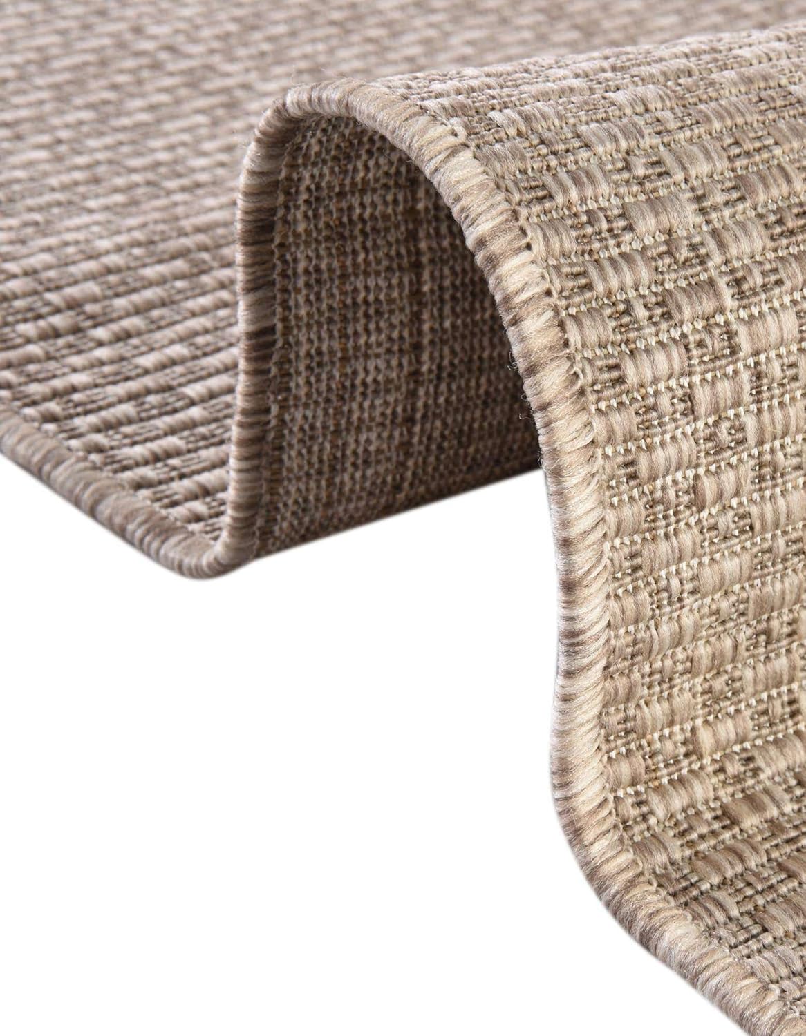 Unique Loom Collection Casual Transitional Solid Heathered Indoor/Outdoor Flatweave Area Rug (2' 7" x 4' 1" Hearth, Beige/Ivory)