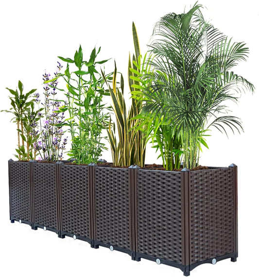 Raised Garden Beds Outdoor for Vegetables, Flowers, Herbs, Garden Box with Drain Outlet, Heat and Frost Resistance Planters 79 X 16 X 21 in