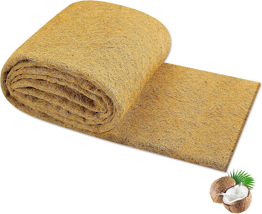 Coco Liner Roll 24x120 Inch, Natural Coconut Liners for Planter Flower Basket, Thick Coco Fiber Mat for Hanging Basket, Garden Decoration, Animal Pet Pads, Reptile Carpet