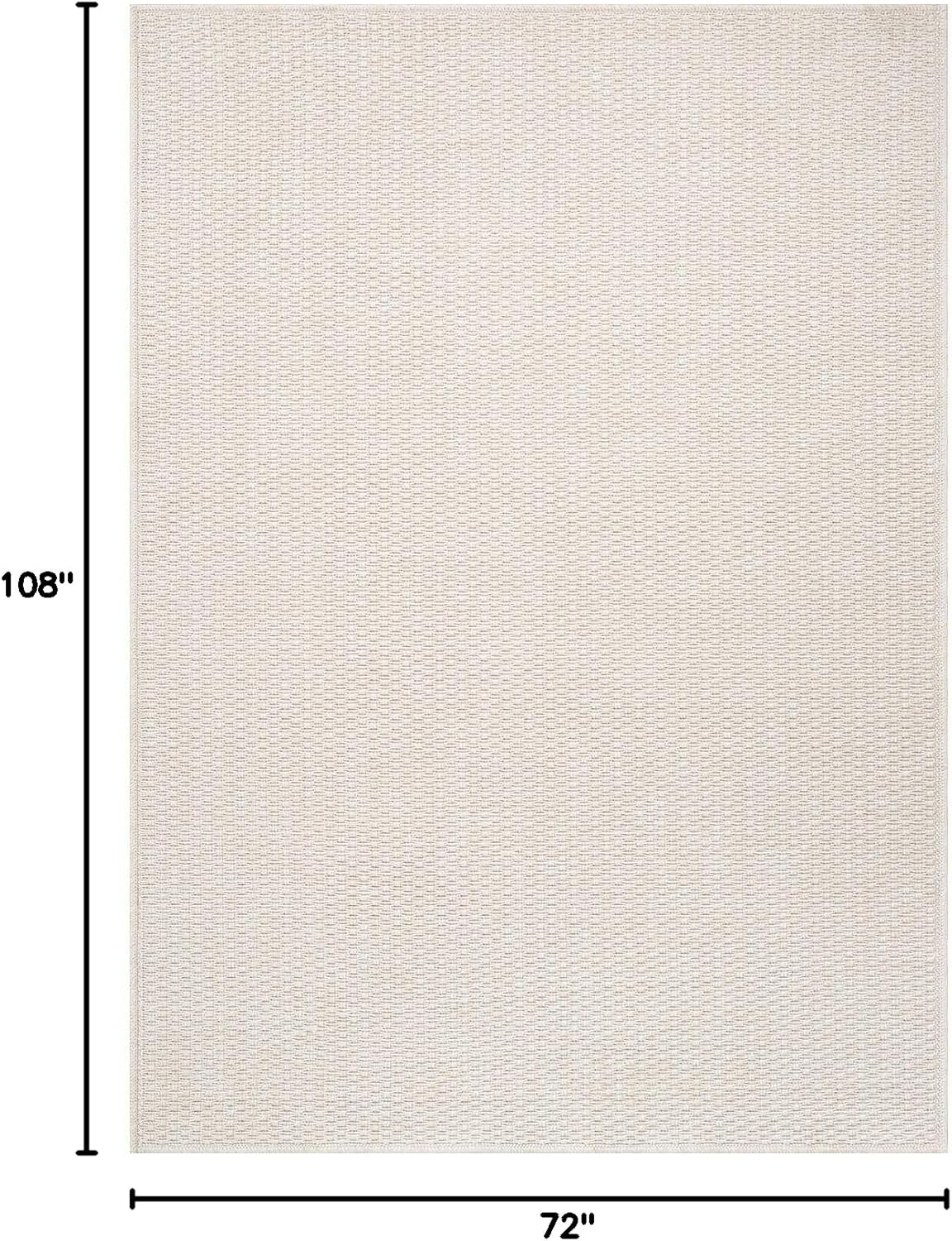 Easy Jute Rug 6x9 Indoor Outdoor Natural Rugs Solid Fiber Rug Woven Area Rug Boho Easy Clean Inside Carpet for Living Room Bedroom Dining Room Hallway or Outdoor Patio Porch (6 X 9 Bone)