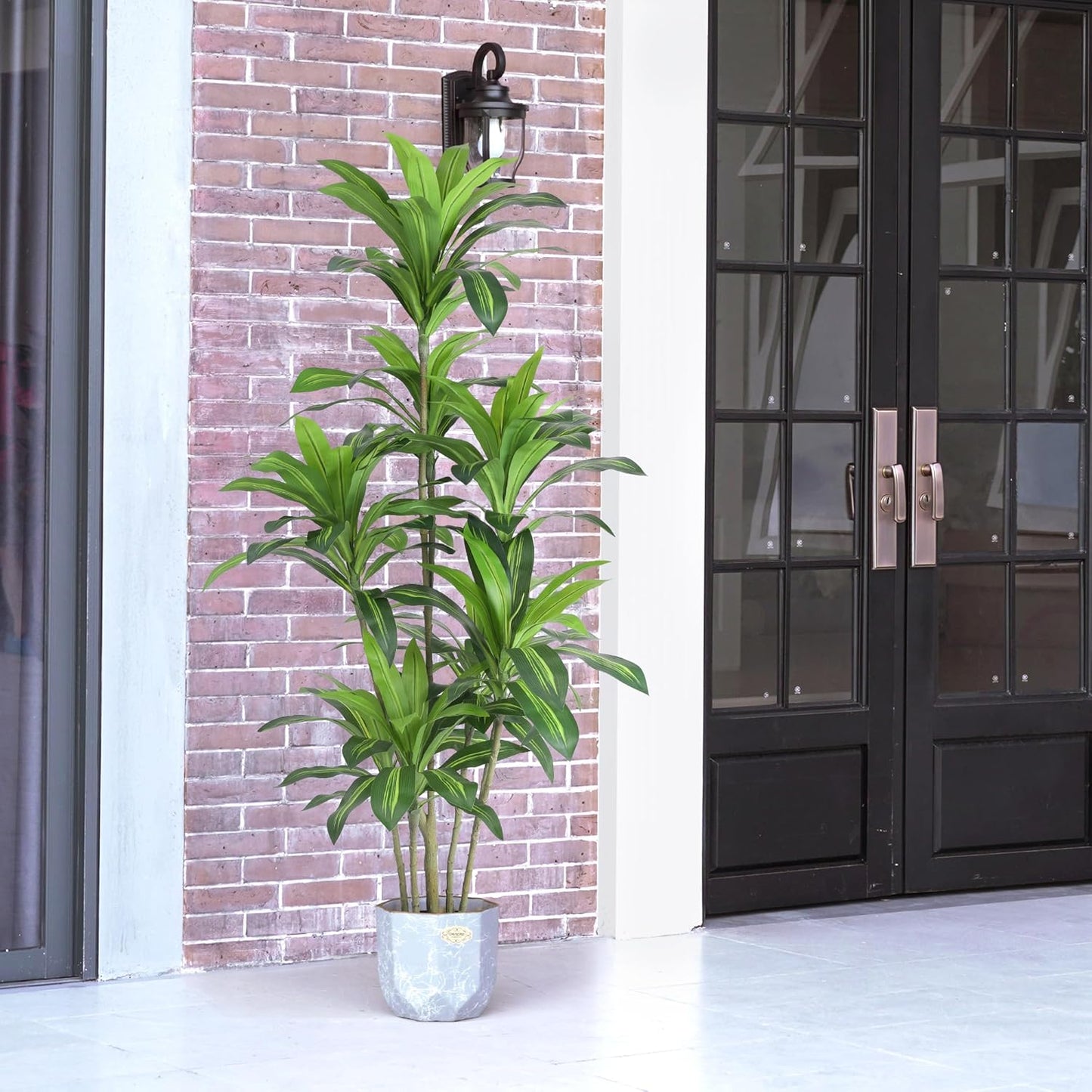 Artificial Trees 6Ft Dracaena Fragrans Faux Trees with 8 Heads Floor Plants for Living Room Decor Fake Silk Plants for Home Decor Indoor Potted Plants Office Garden Outdoor…