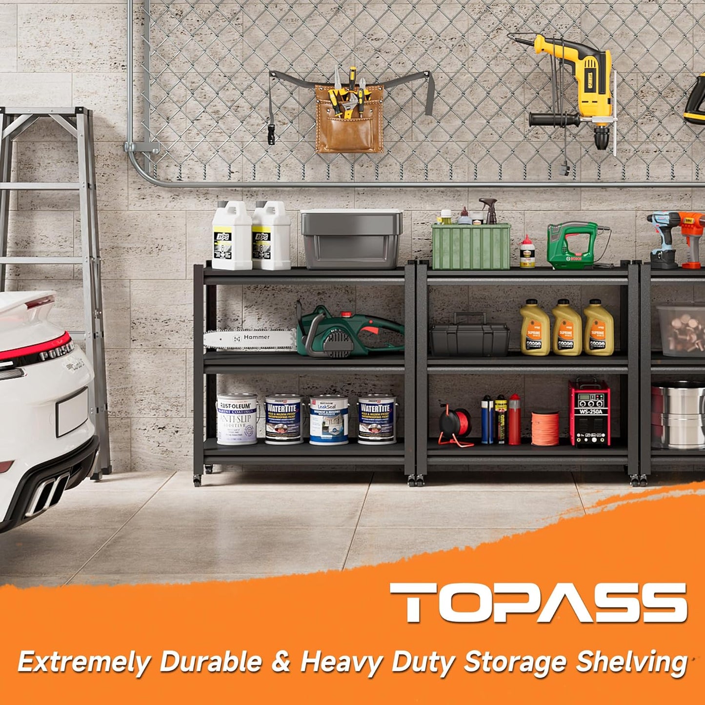 Workbench on Wheels, Adjustable Heavy Duty Work Table with Wheels, Heavy Duty Workstation, Metal Tool Work Bench for Garage Warehouse Workshop, 32" H x 18" D x 34" W