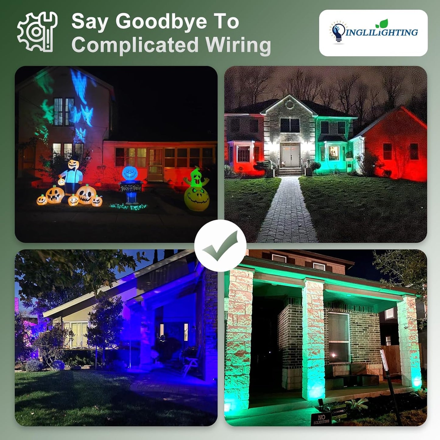 DINGLILIGHTING Solar Lights Outdoor Waterproof: IP65 Led Spot Light Decorations for Garden - Multicolor RGB Solar Powered for Yard - Dust to Dawn Uplighting Landscape Pathway Drive Patios 6PC