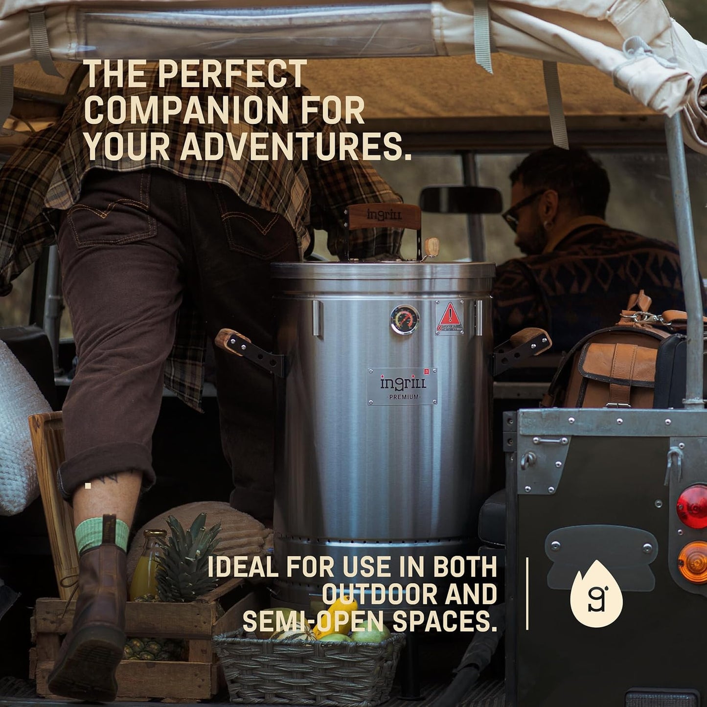 Charcoal Grills - 40 lbs Stainless Steel Smoker Grill 3-in-1 for Cooking & Home BBQ - Portable Vertical Smoker Barrel for Outdoor Grilling & Camping - Meat Grill with Thermometer & Accessories