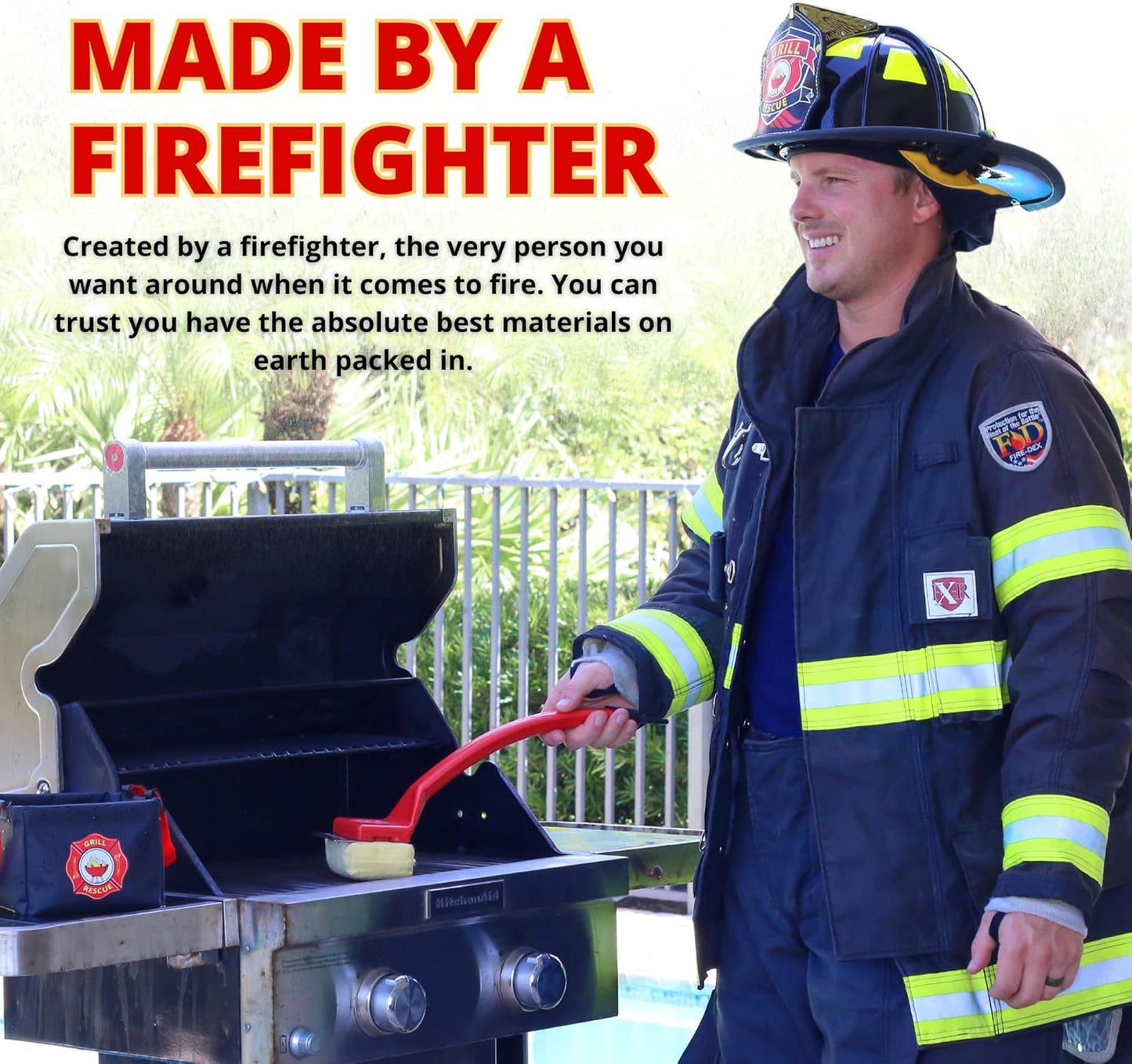 Grill Rescue BBQ Replaceable Cleaning Head, Bristle Free - Durable and Unique Grill Tools for Cast Iron or Stainless-Steel Grates, Barbecue Cleaner (Replaceable Head)