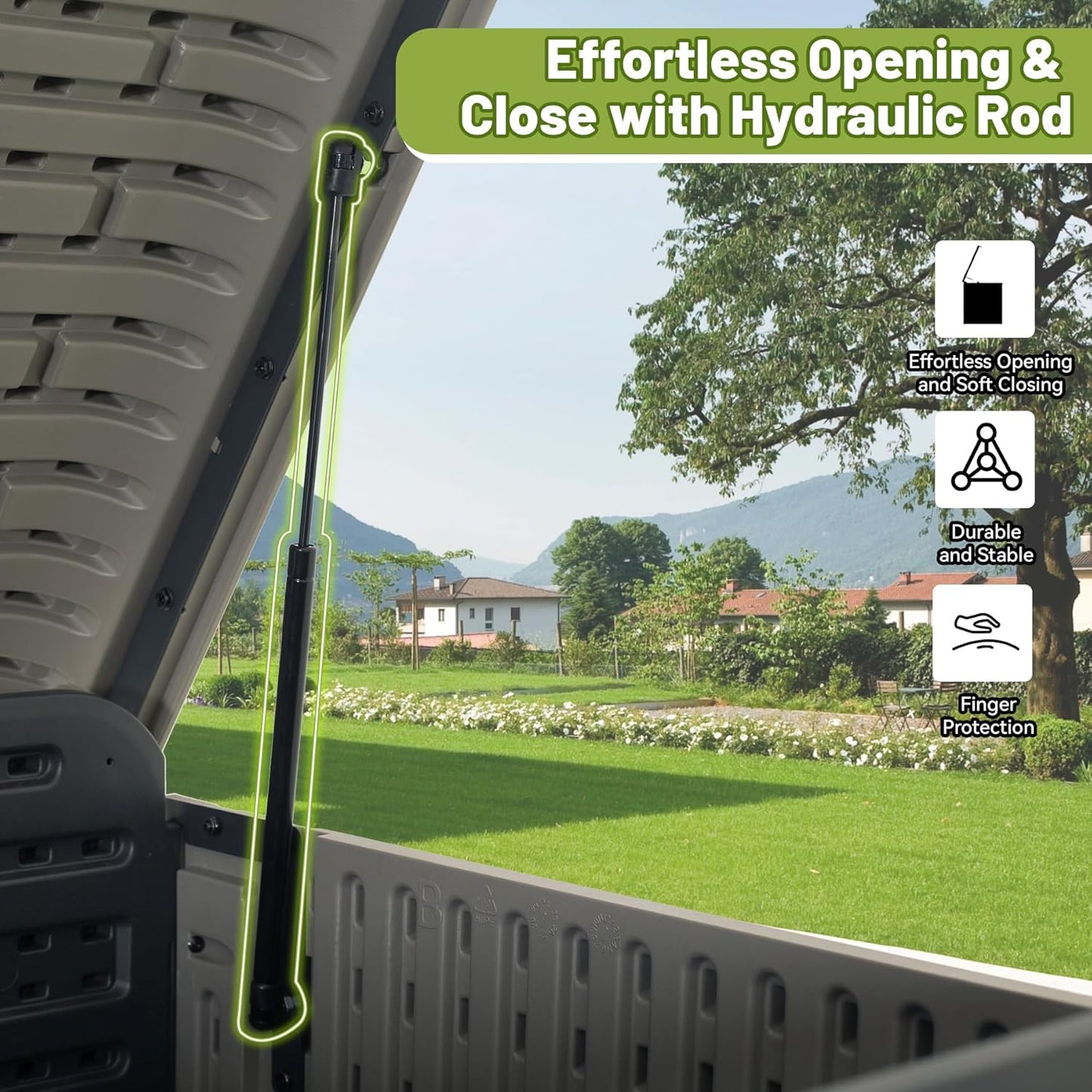 Resin Deck Box 260 Gallons, Extra Large Heavy-Duty Outdoor Storage Box, Lockable & Waterproof Patio Outside Storage Box for Patio Furniture, Garden Tools, Pool Supplies