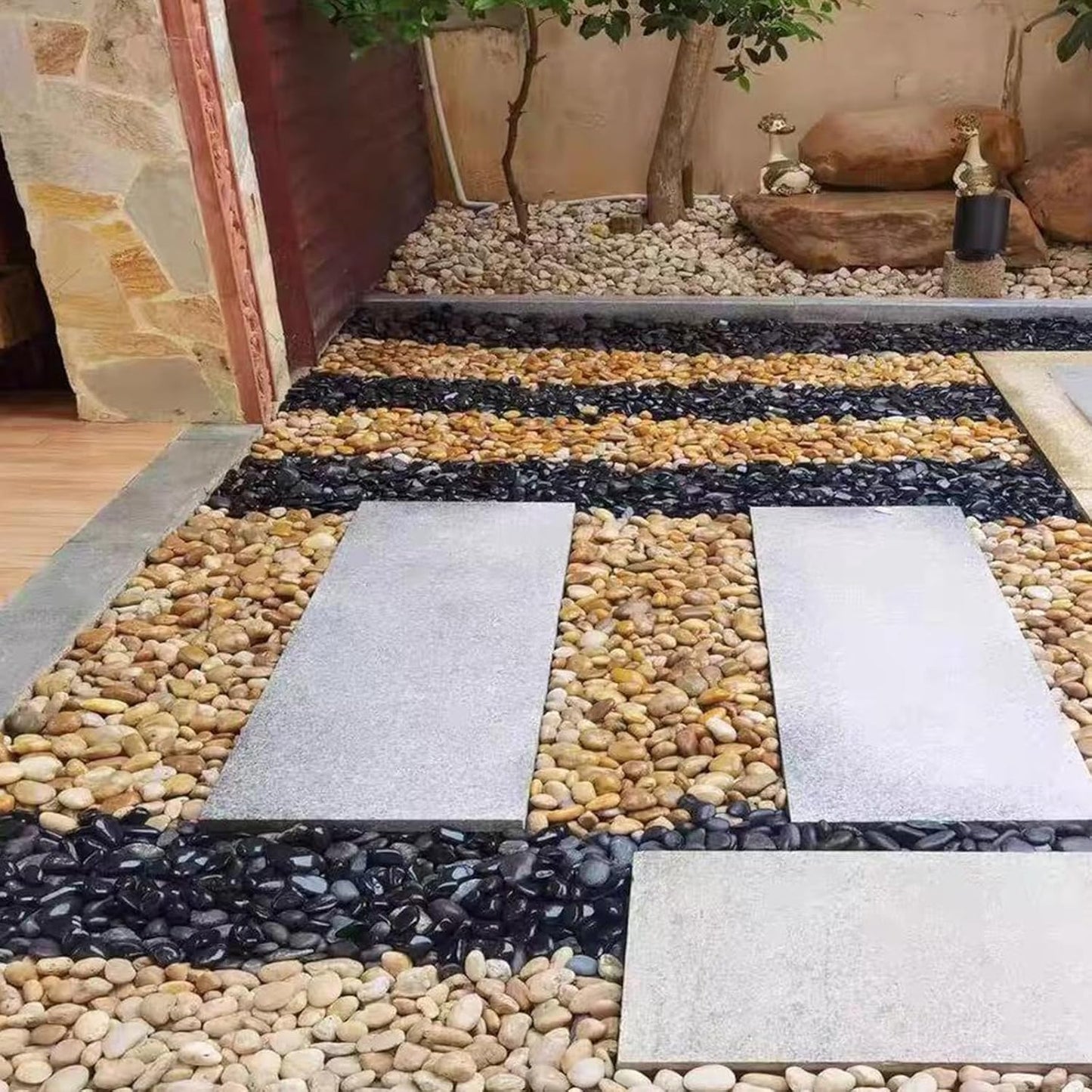 40 lbs Yellow River Rocks for Landscaping, 2-3 Inch Polished Pebbles for Indoor Plants, Decorative Rocks Stones for Vases, Aquariums, Fountains, Pathways, Backyard and Garden