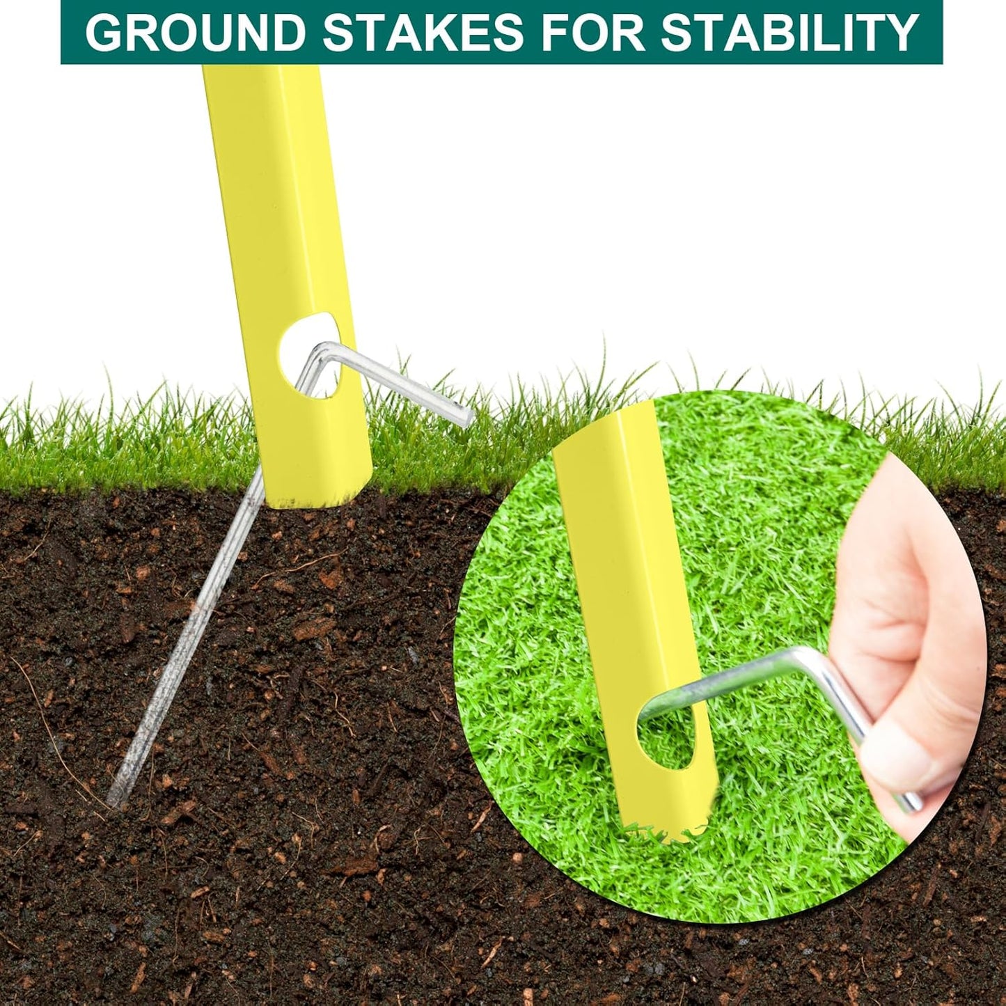 VINGLI 8FT Ornamental Windmill Backyard Garden Decoration Weather Vane, Heavy Duty Metal Wind Mill w/ 4 Legs Design,Yellow