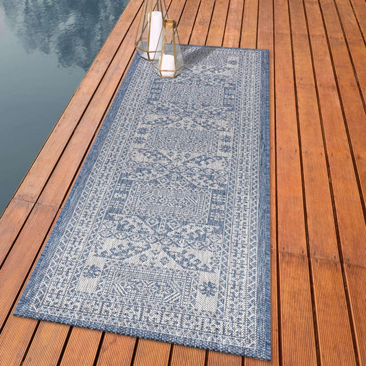 Keen Home Design Terrace Outdoor Runner Rug - 2x8 Washable Indoor/Outdoor Rug for Patio, Kitchen, Balcony, Beach, Garden, Deck and Porch, Size: 2'2"x7'7"