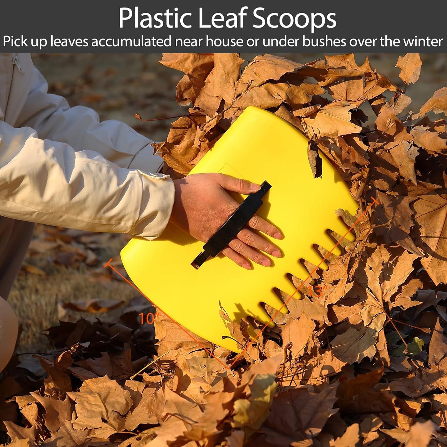 Rake, Metal Garden Leaf Rake for Leaves with 32 Gallon Lawn and Leaf Bags & Leaf Scoops, Adjustable 11 Tines 9" Wide Small Adult Kids Lawn Shrub Yard Landscape Rake Heavy Duty Long Handle 30-60