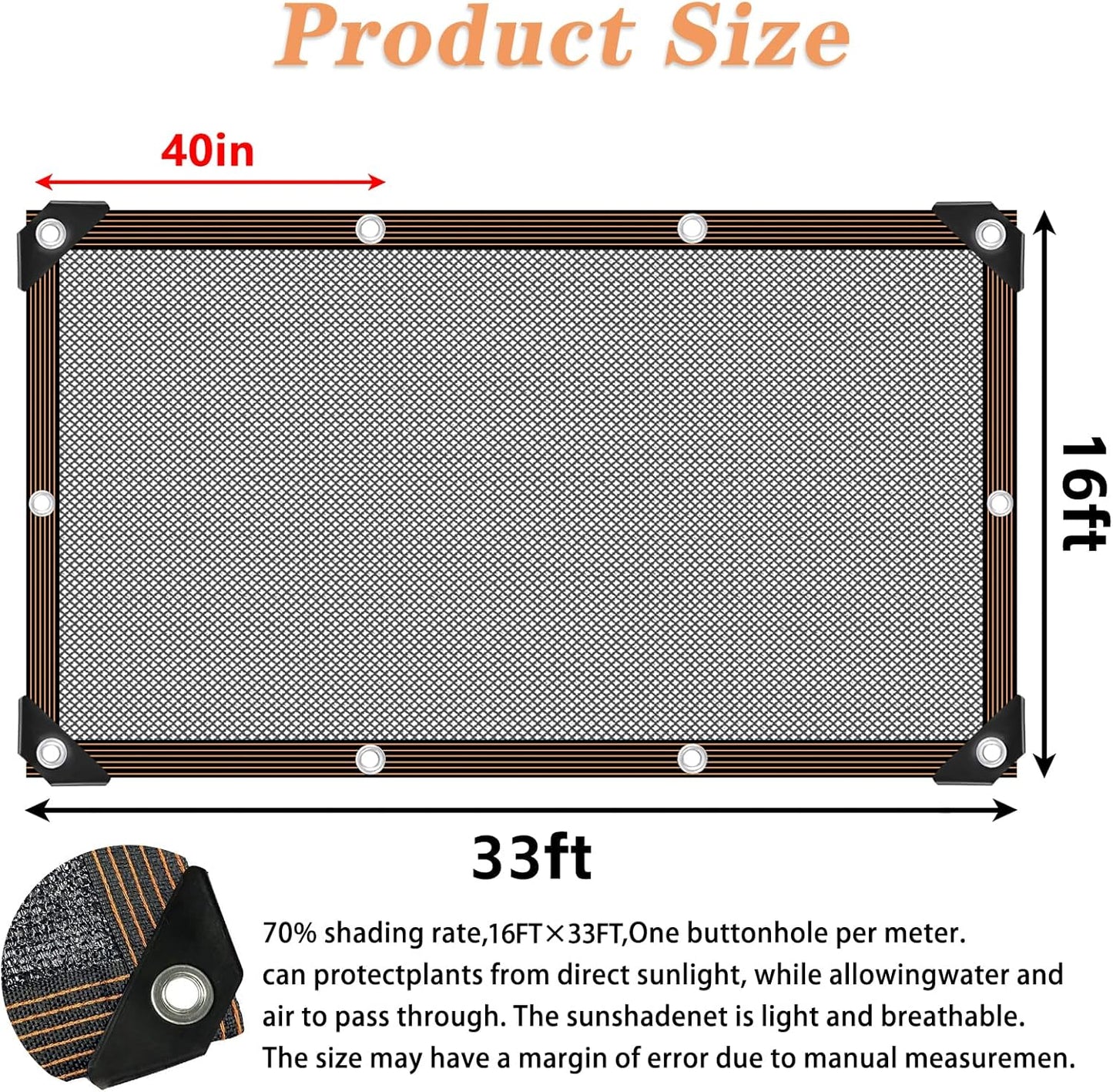 QLOFEI Shade Cloth - for Plants Greenhouse, 70% Sunblock Shade Sails -for Outdoor Garden Pergola Patio Lawn Sun Shade Cloths for Kennel Chicken Coop Easier to Hang Plant Shade Net Cover