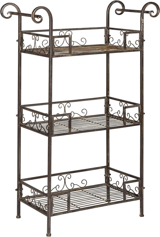 SAFAVIEH Outdoor Collection Noreen Antique White 3 Tier Shelf
