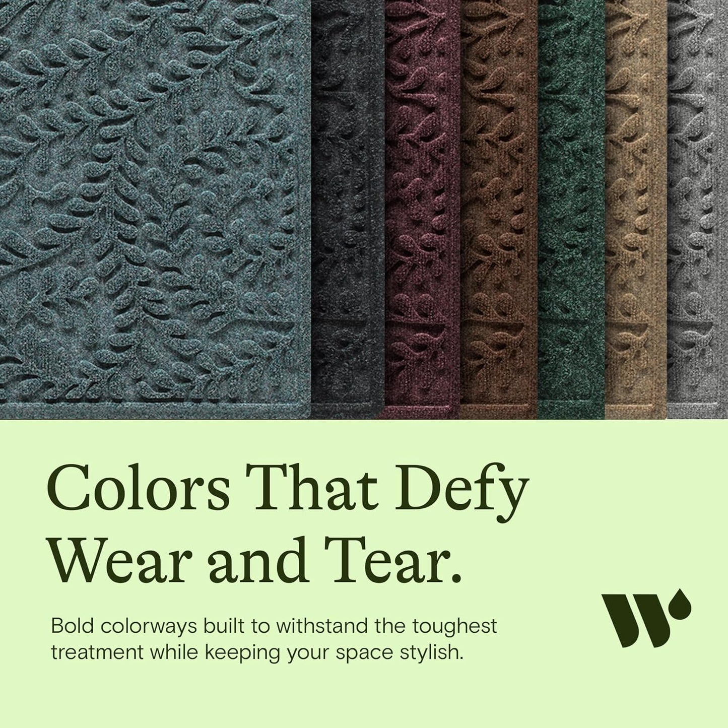 Bungalow Flooring Waterhog Stair Treads (Set of 4) – 8 1/2 x 30 Inches, Durable, Water-Trapping, Indoor/Outdoor Floor Covering, Boxwood Collection – Made in USA, Bluestone