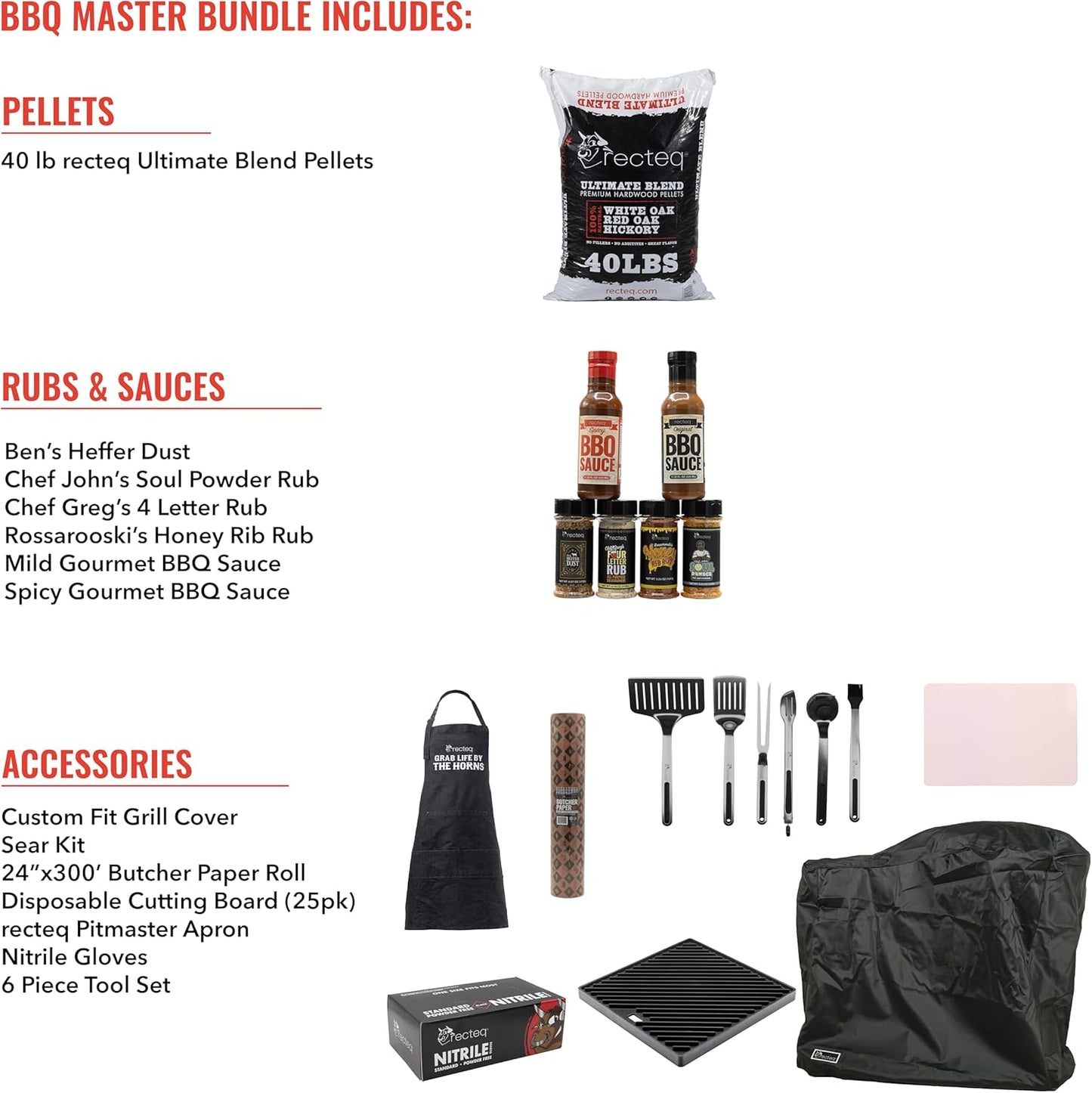 recteq Pellet Grill RT-B380X Bullseye Deluxe + BBQ Masters Bundle, WiFi Enabled Electric Pellet Smoker Grill, Wood Pellets, BBQ Outdoor, Smoke, Sear, and More