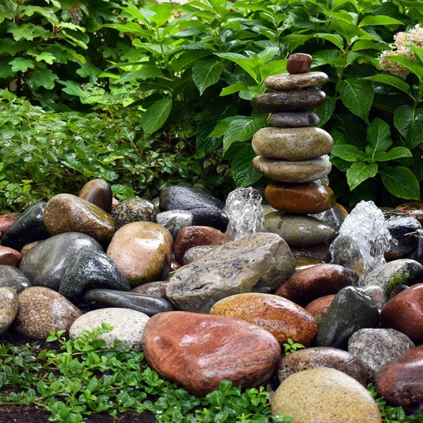 Large River Rocks for Landscaping, 3-4 Inch Mixed Colors Pebbles for Plants and Garden, Premium Rocks for Flower Beds, Indoor Fountains, Paths, Backyards, Fish Tanks(40lbs Bulk)