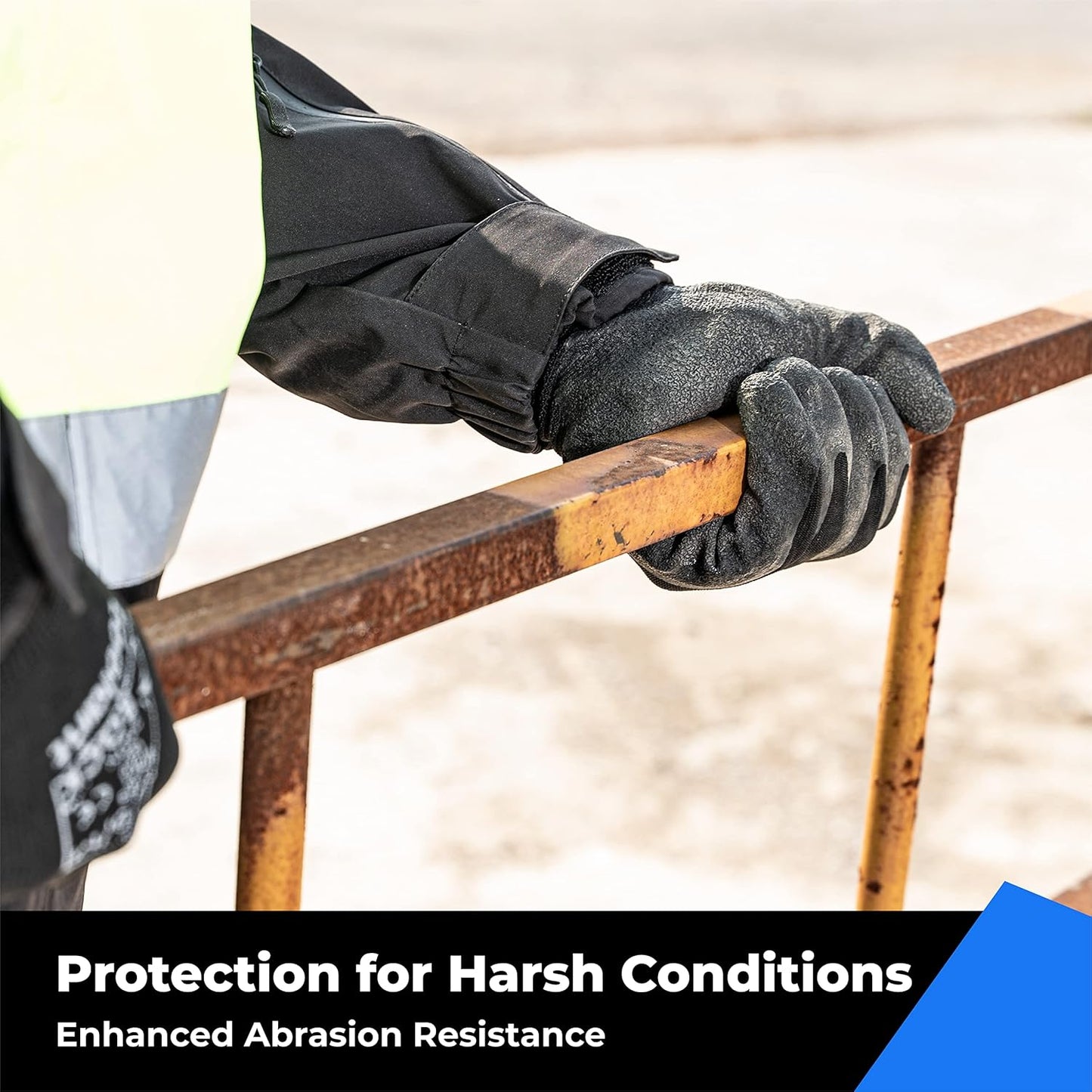 toolant Crinkle Latex Work Gloves Bulk, Rubber Coated Safety Work Gloves for Men and Women, 120 Pairs for Construction, Gardening, Warehouse (Black, Medium)