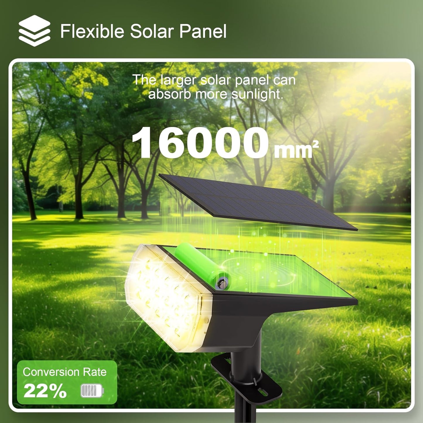 Solar Spot Lights Outdoor, 3 Lighting Modes Solar Outdoor Lights for Garden Yard Outside Landscape, 4 Pack Warm