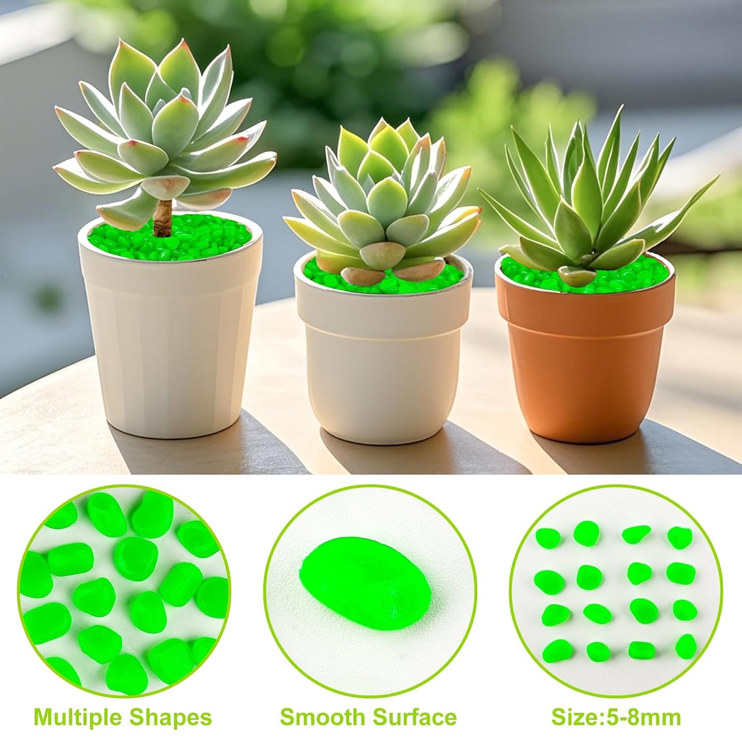 500pc Glow in The Dark Outdoor Rocks Glow in The Dark Fish Rocks Glowing Rocks for Garden Luminous Stones for Aquarium Glowing Stones for Driveway Walkway Patio Lawn Yard,Green