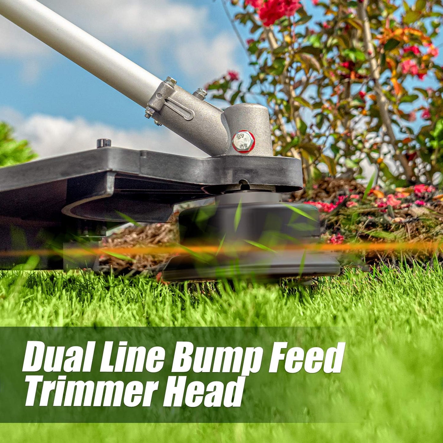 LawnMaster NPTGSP2517A No-Pull Gas Grass Trimmer with Electric Start 25cc 2 Cycle,17-Inch