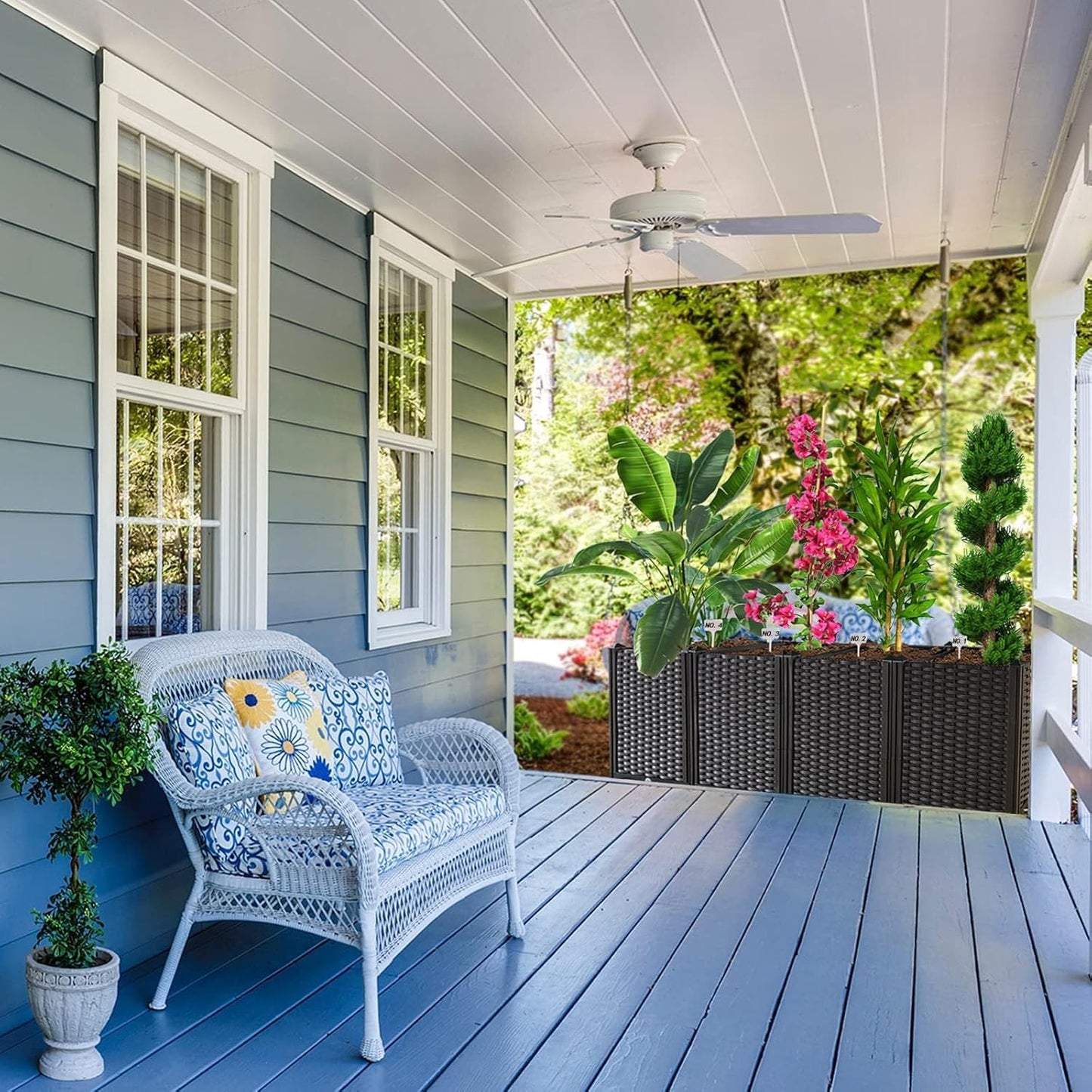 Planter Boxes Outdoor with Drain Outlet Garden Boxes Outdoor Raised Garden Bed for Vegetable Planter Box Heat and Frost Resistance Planters, Brown