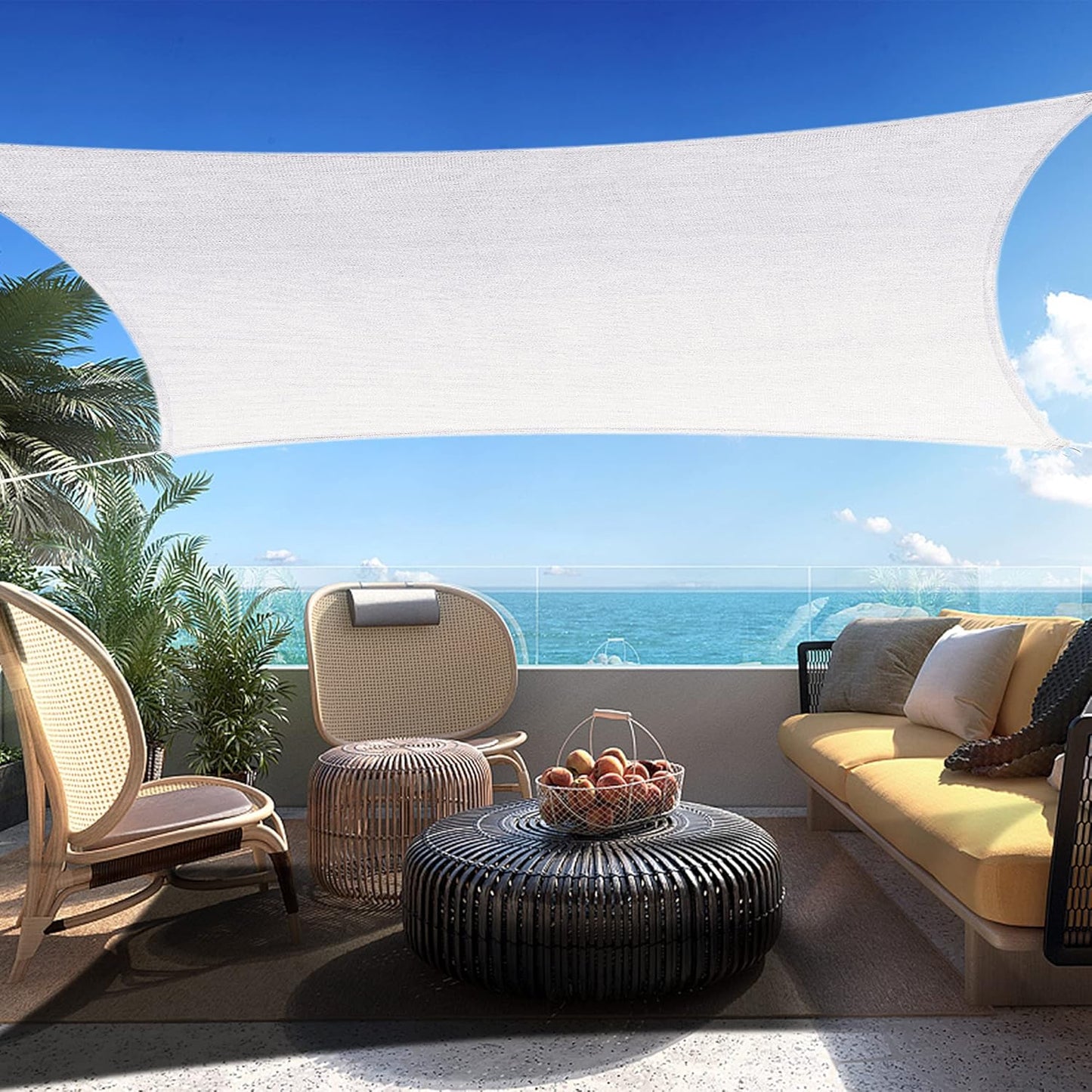 4' x 22' White Rectangle Sun Shade Sail SSP1212 Canopy Durable Fabric UV Block Awning,We Make Custom Orders