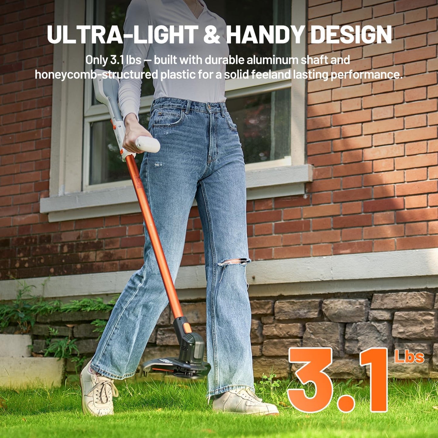 Litheli Cordless Weed Wacker 10 Inch, U20 Handy+ 20V String Trimmer & Weed Eater with 2.0Ah Battery, Grass Trimmer Tools for Garden, Yard and Farm