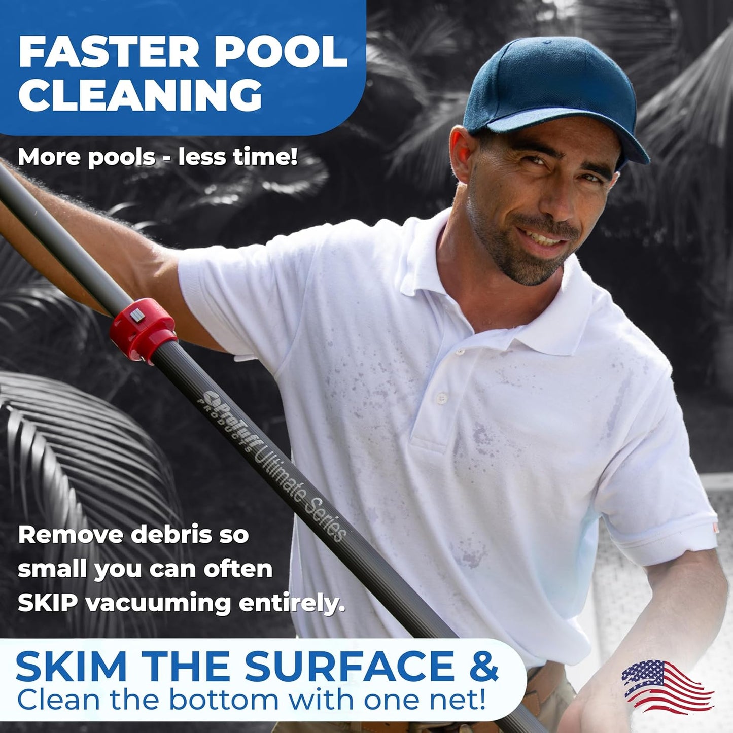 ProTuff 13" Spa Silt Net for PROS – “490 Promise” Unlimited, Unconditional Replacement - Heavy Duty Ultra Fine Mesh Silt & Sand Skimmer Cleans 3X Faster Than Vacuum - 13 inch Leaf Rake Bag for Pollen