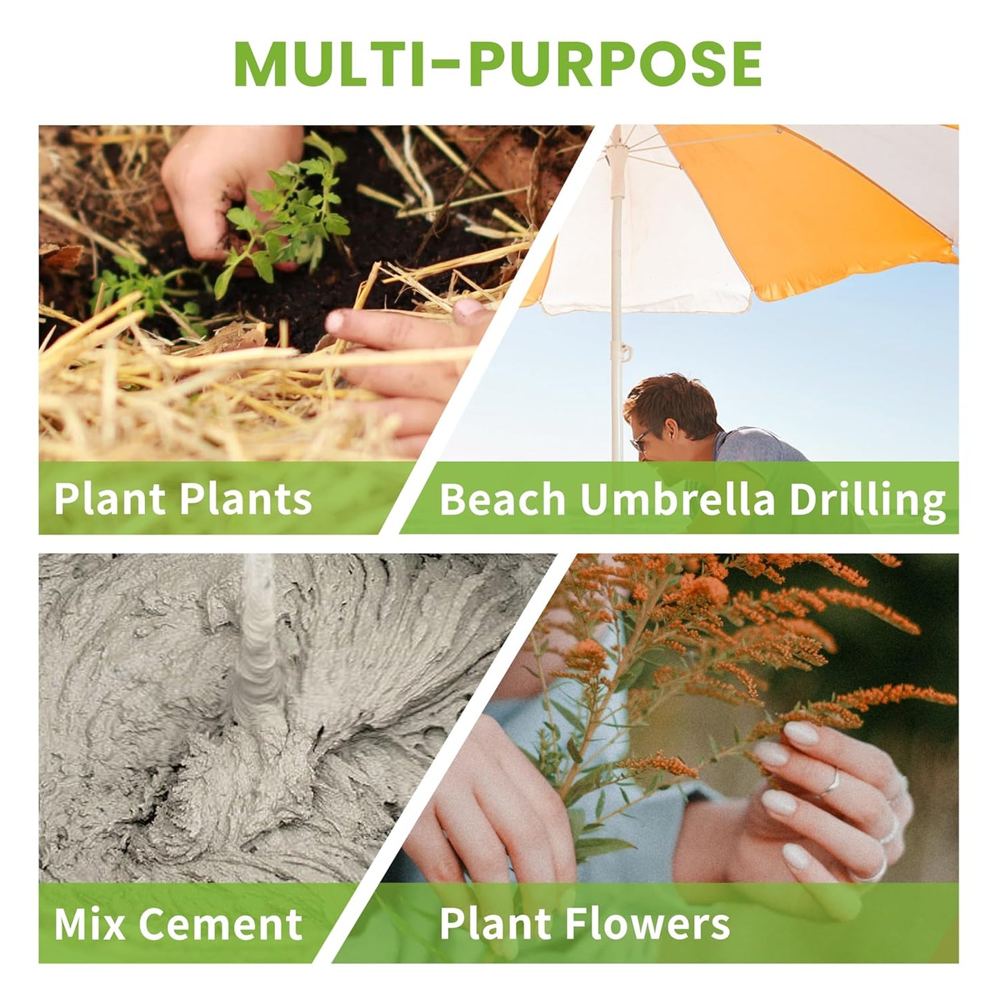 TCBWFY 3"x16.5" Garden Auger,Solid Shaft Dual-Spiral High Efficiency Auger Drill Bit for Planting - Perfect for Planting Bulbs, Flowers, and Small Trees