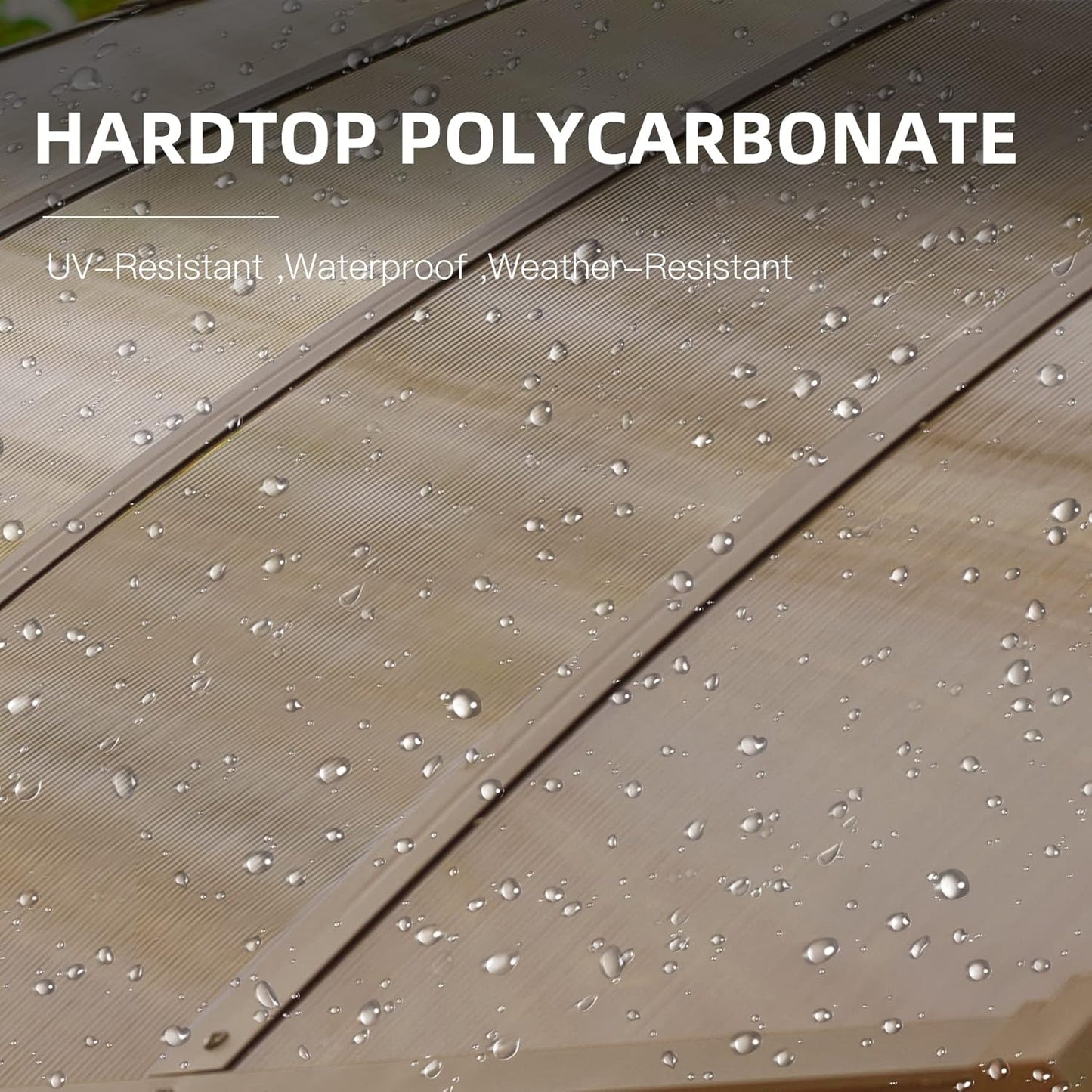 Domi Porch Outdoor Patio Swing with Adjustable Hardtop Polycarbonate Canopy, 3-seat Swing Chair Bench with Solar LED Light for Backyard Yard Poolside Porch Lawn, Cushion and Pillows Included