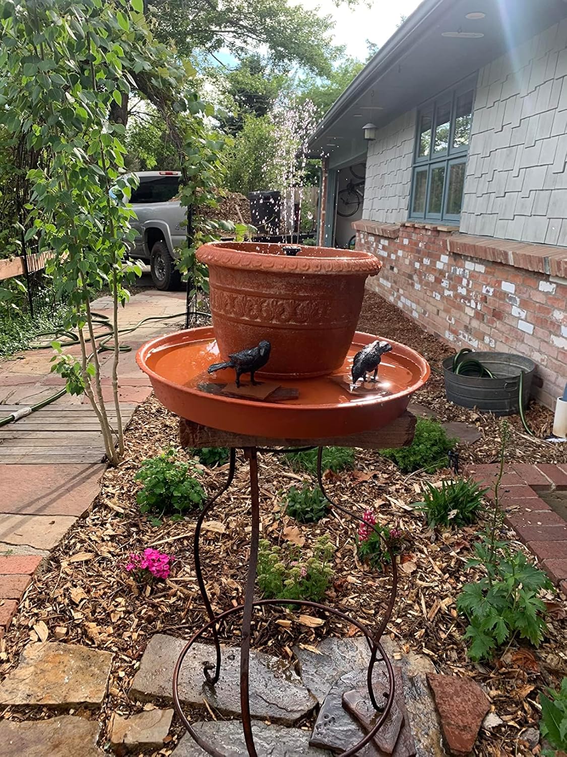 4 Pack of 16 17 inch Plant Saucer Tray (15 inch Base), 2.3" Depth, Heavy Duty Deep Planter Trays for Pots, Plastic Plant Saucers for Indoors, Plant Water Drip Trays (17", Terracotta)