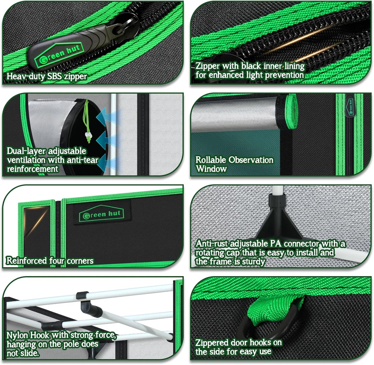 Grow Tent for Plants Indoor 48"x48"x78" Mylar Hydroponic Grow Tents Indoor Grow Room for Plant Fruit Flower Veg with Observation Window & Removable Waterproof Floor Tray