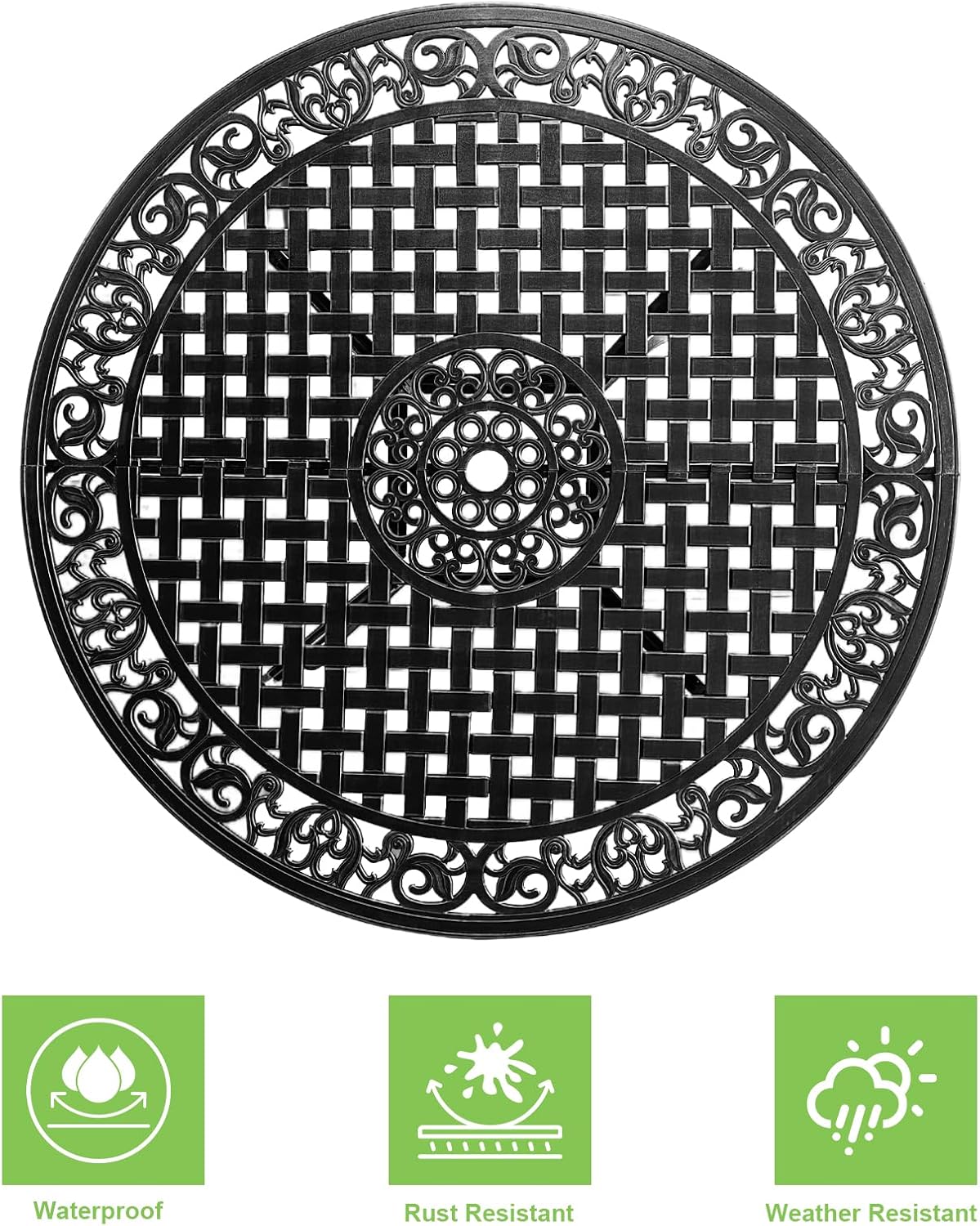 5 Piece Patio Dining Set, All-Weather Metal Outdoor Table and Chairs Set of 4, Cast Aluminum Patio Furniture Set for Patio, Garden, Backyard, Balcony