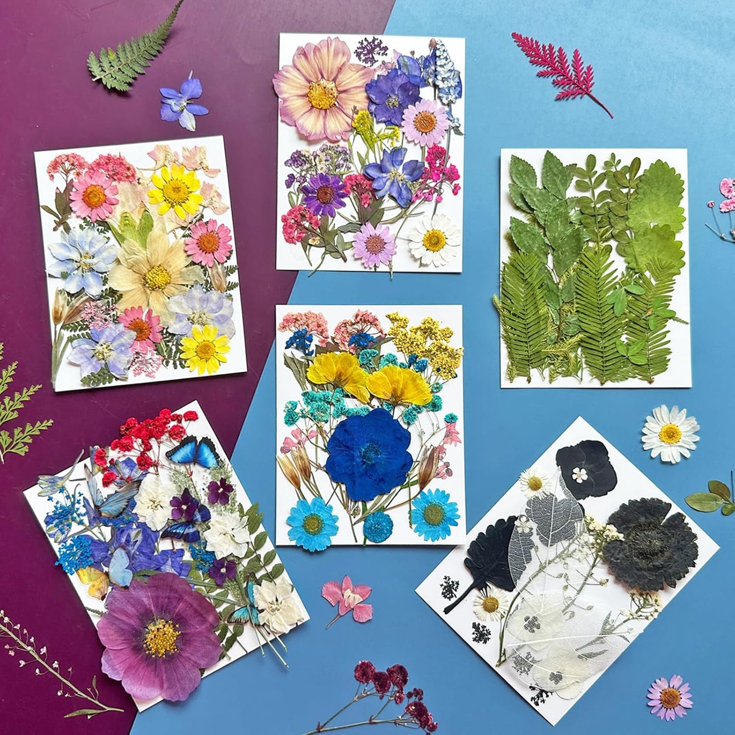 133Pcs Dried Pressed Flowers for Resin Molds, Assorted Real Natural Bulk Dry Floral Leaves for DIY Art Crafts, Epoxy Jewelry, Soap, Candle Making, Nails Decor