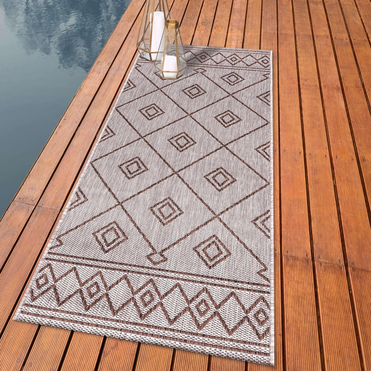 Keen Home Design Terrace Outdoor Runner Rug - 2x6 Washable Indoor/Outdoor Rug for Patio, Kitchen, Balcony, Beach, Garden, Deck and Porch, Size: 2'2"x5'7"