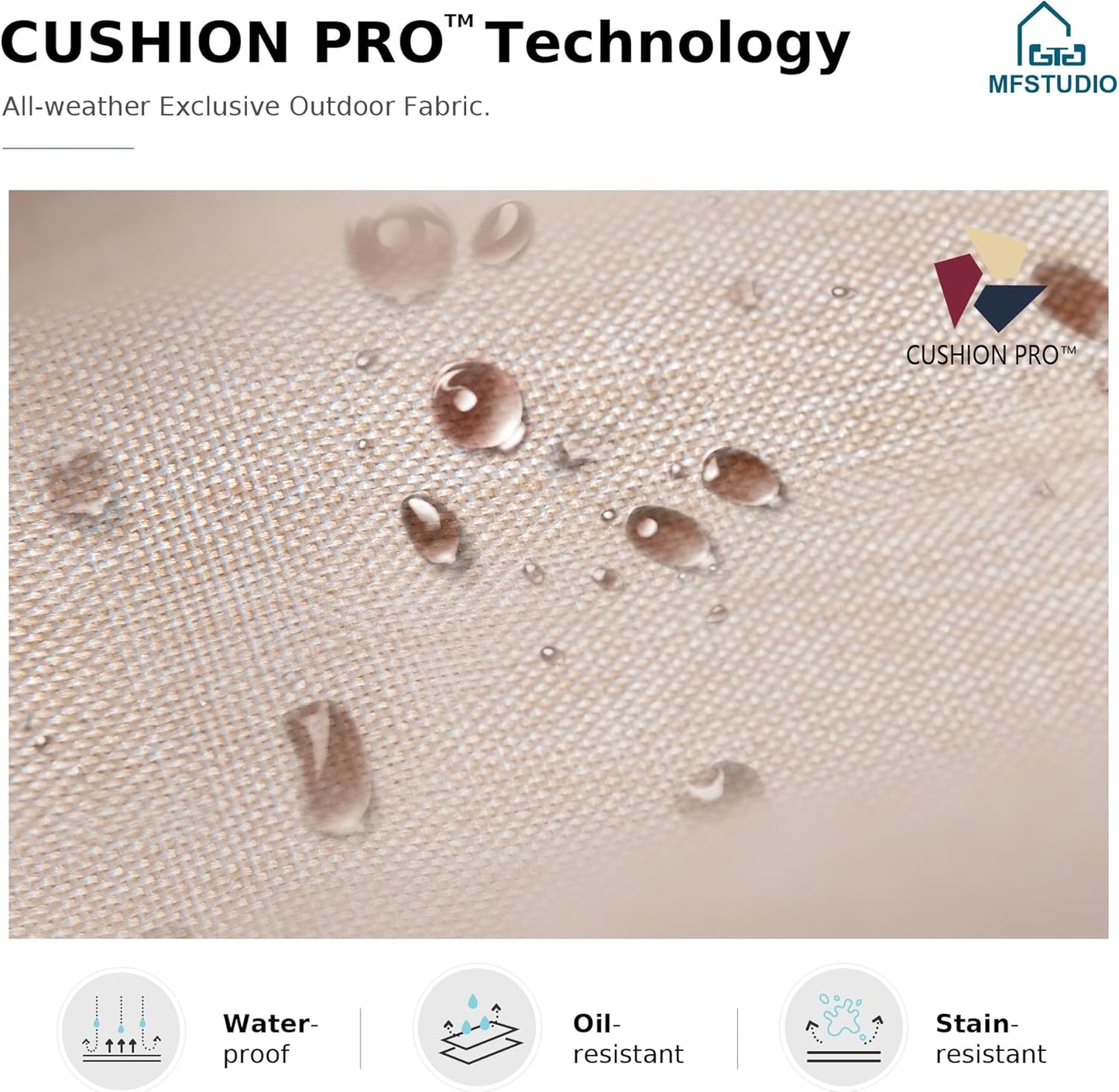 MFSTUDIO 5 Seats Large Metal Patio Conversation Sets, 4 Pieces Outdoor Sectional Furniture Sofa with 2 x Swivel Chairs, 1 x 3-seat Sofa and 1 x 45 inches Rectangular Propane Fire Pit Table