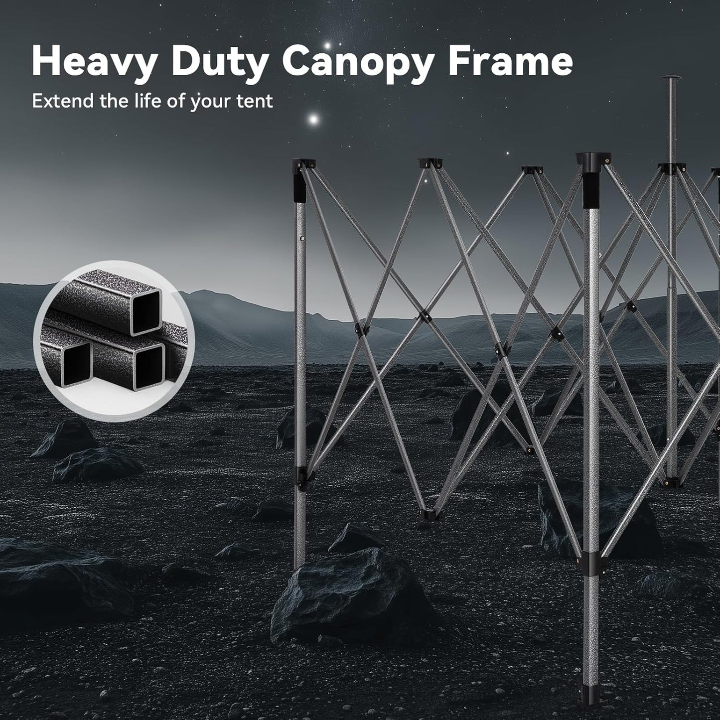 COBIZI 10x20 Pop up Canopy Tent Heavy Duty with 6 Sidewalls, Easy Set-up Commercial Outdoor Party Tent, 100% Waterproof Wedding Tent Gazebo, 3 Height Adjustable with Wheeled Bag, Black