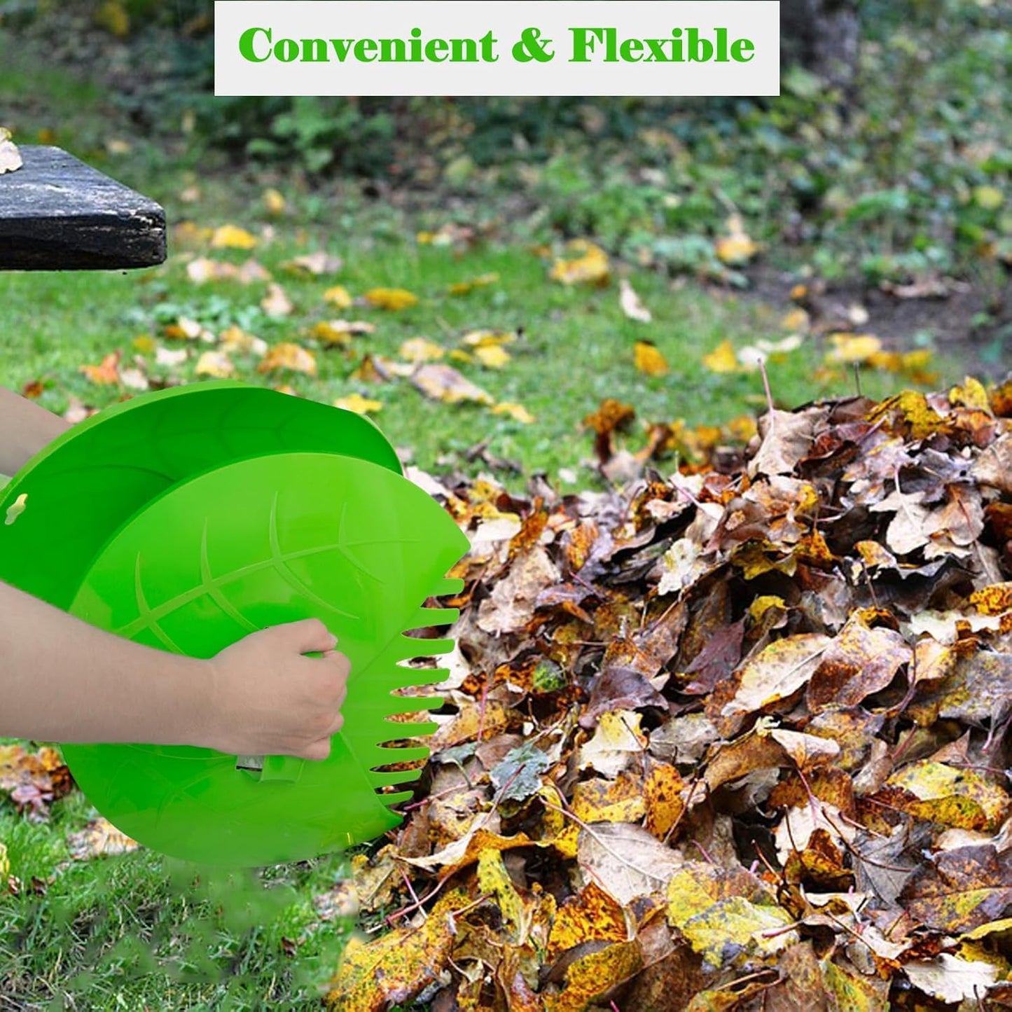 Eastrans 2set Leaf Scoops and Hand Rakes,Leaf Claws for Picking up Leaves,Grass Clippings and Lawn Debris,Light Green,4pcs