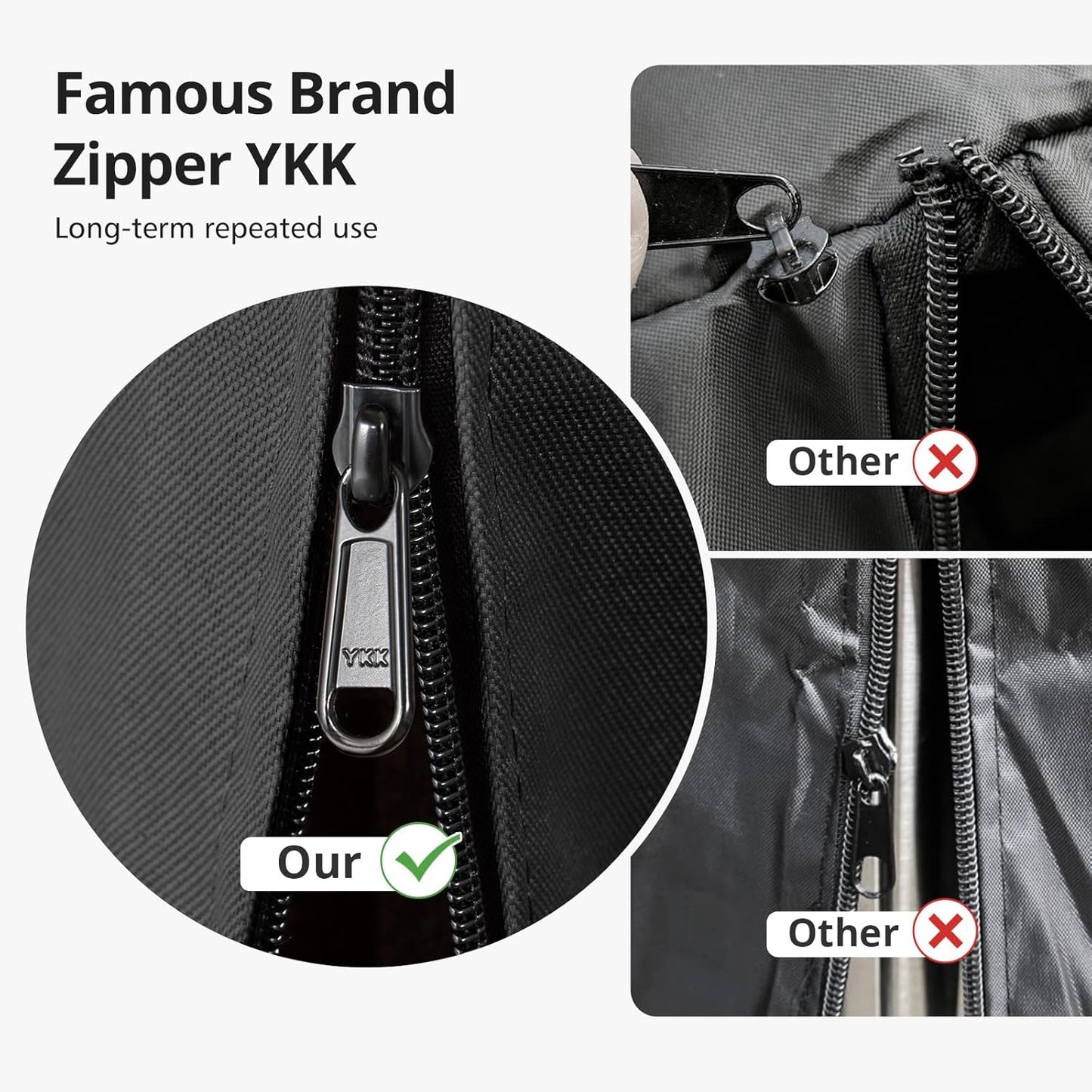 QH.HOME Winter Patio Heater Covers, [2025 Upgraded Tear-Resistant Fabric] Waterproof with Robust Zipper ,Height fit 87"-92",Dustproof/Wind/Sunlight/Snow-Resistant, 2 Pack-Black