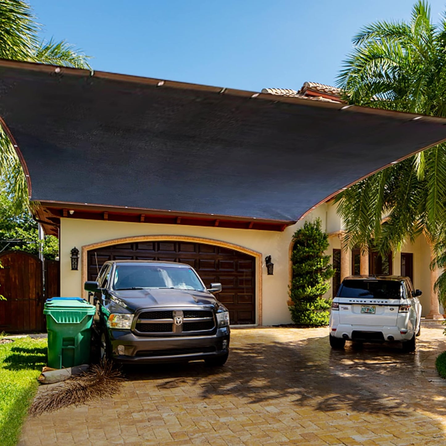 winemana 50% Black Shade Cloth, 20 x 48 FT Durable Mesh Tarp with Grommets, Garden Sunblock Shade Cloth Shading Antifreezing for Plants Cover, Greenhouse, Barns Kennel, Patio, Tomatoes