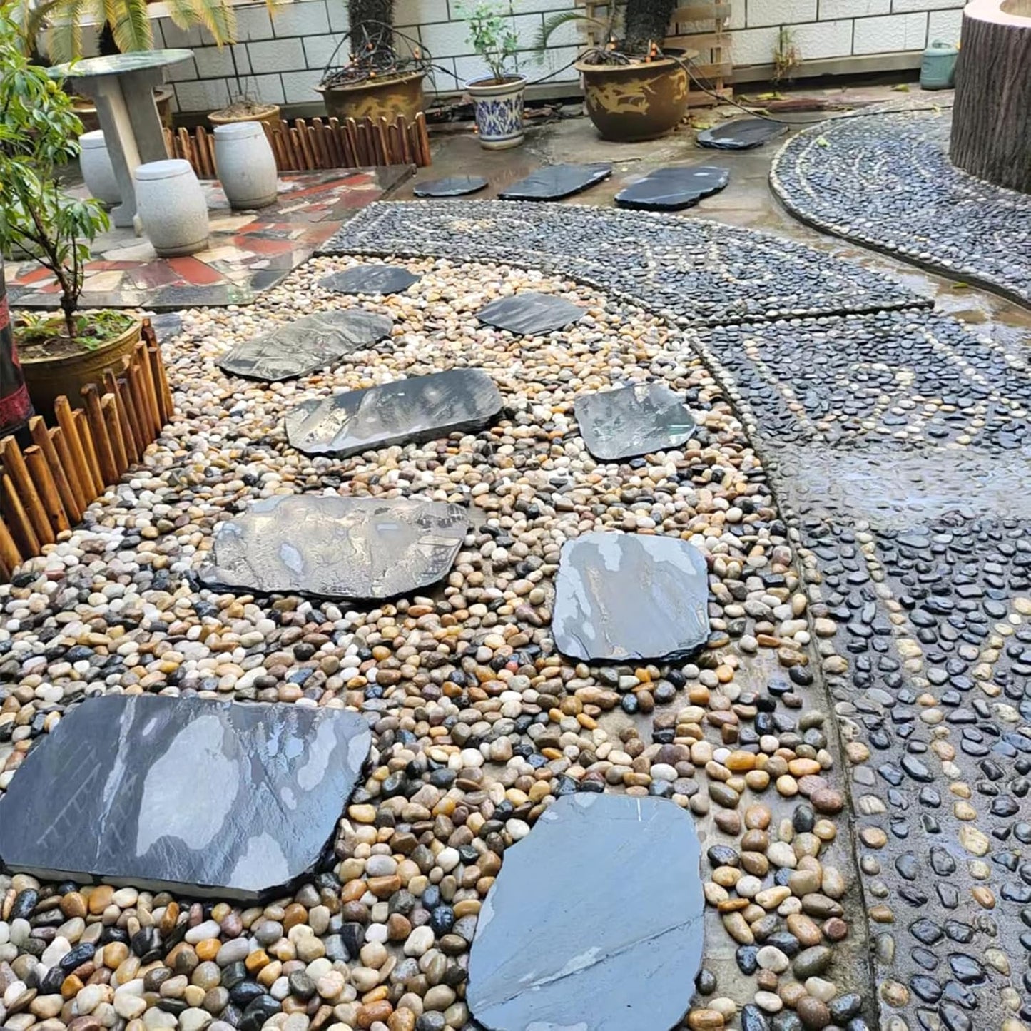 Large River Rocks for Landscaping, 3-4 Inch Mixed Colors Pebbles for Plants and Garden, Premium Rocks for Flower Beds, Indoor Fountains, Paths, Backyards, Fish Tanks(20lbs Bulk)