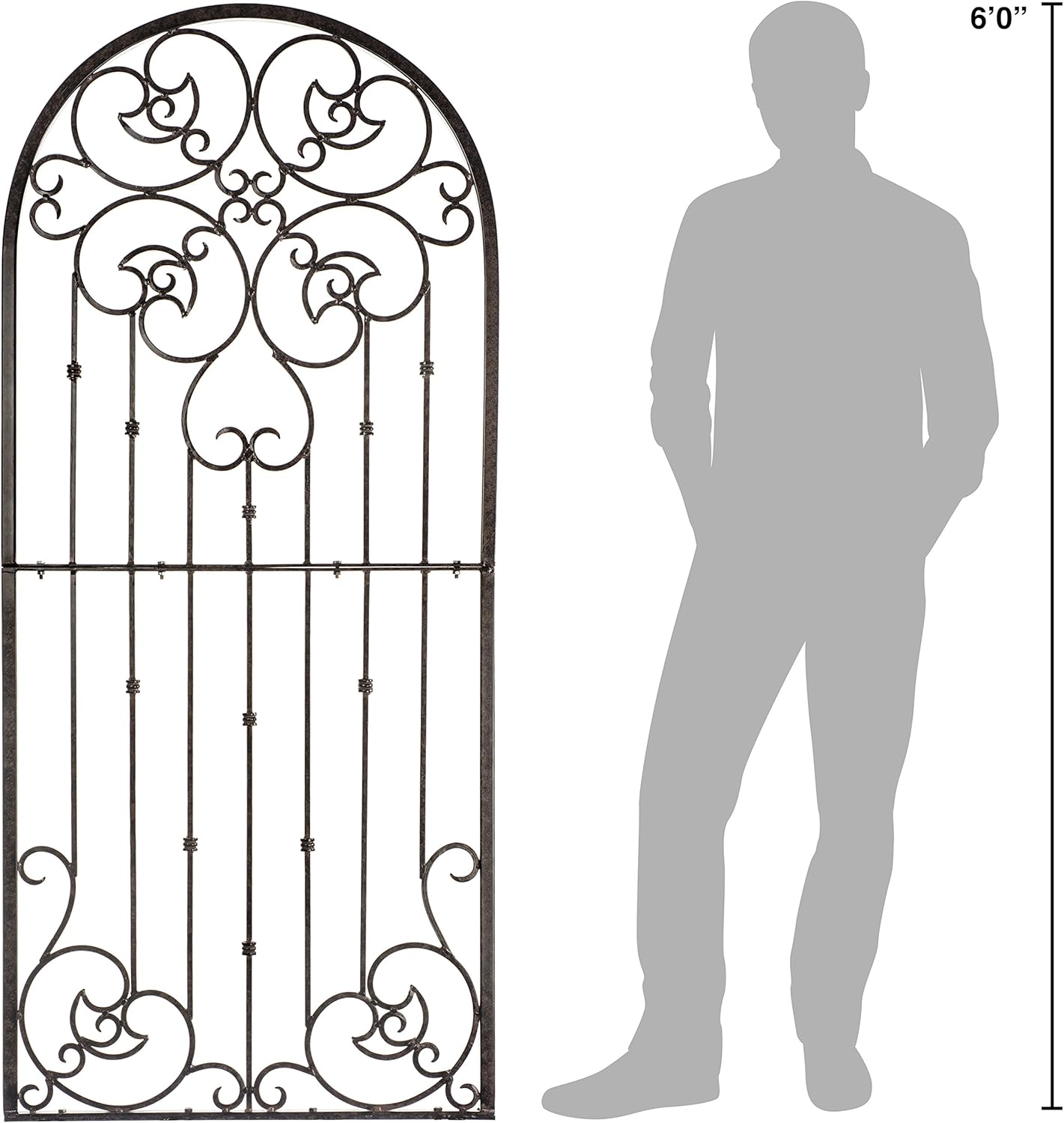 H Potter Garden Trellis for Climbing Plants Metal Wrought Iron Outdoor Wall Panel for Vines Flowers