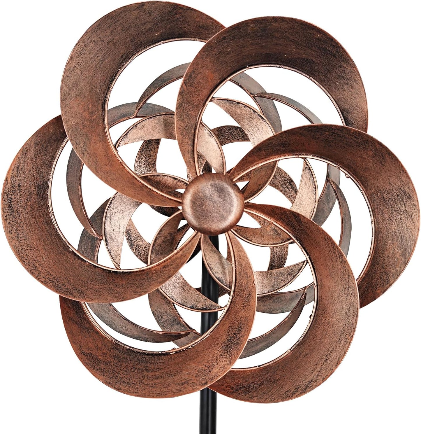 Garden Wind Spinners Outdoor Metal, Copper Kinetic Wind Sculptures & Spinner Yard Art for Outdoor Patio Lawn Decoration