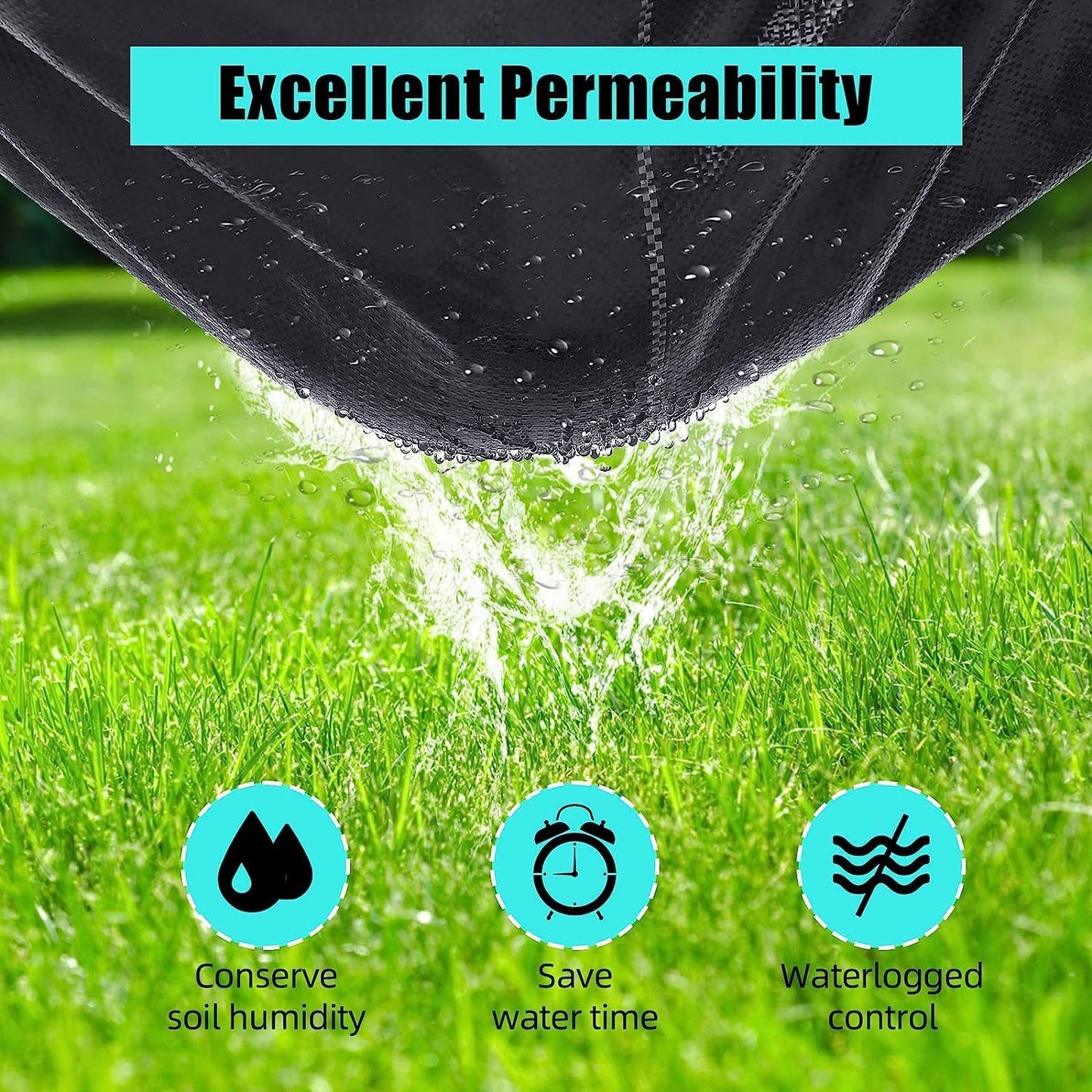 Garvee 4ft x 250ft Premium Weed Barrier Landscape Fabric, 5oz Heavy Duty, Weed Control Fabric, High Permeability Good for Flower Bed, Driveway Fabric Ground Cover