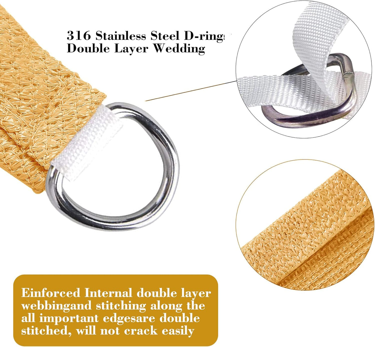 12' x 15' Sand Beige Rectangle Sun Shade Sail SSP1212 Canopy Durable Fabric UV Block Awning,We Make Custom Orders