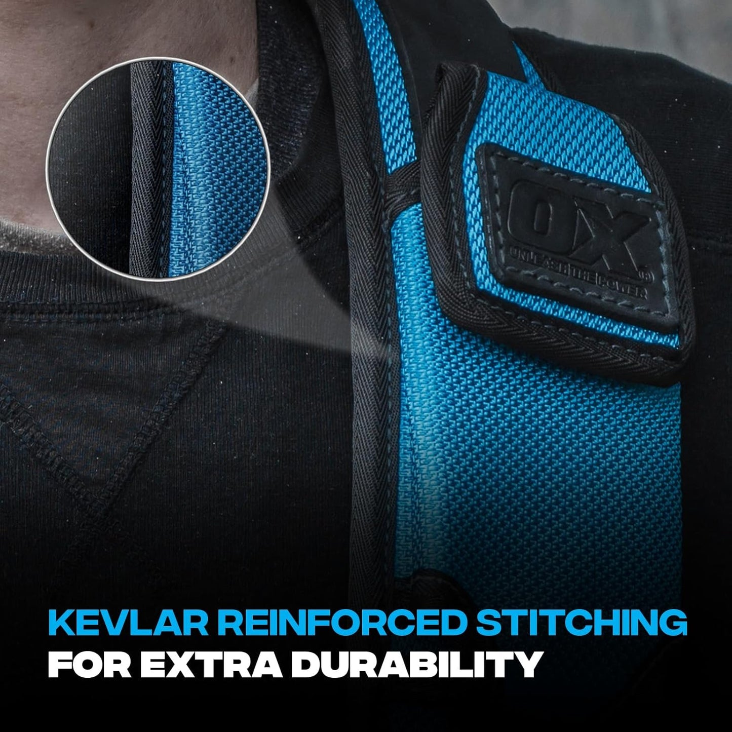 OX Tools Ultimate Nylon & Leather Tool Belt Suspenders with Kevlar Stitching - Water Resistant Adjustable Support with Memory Foam Pads - UV Resistant Support for Tool Rig and Tool Belts OX-U268901