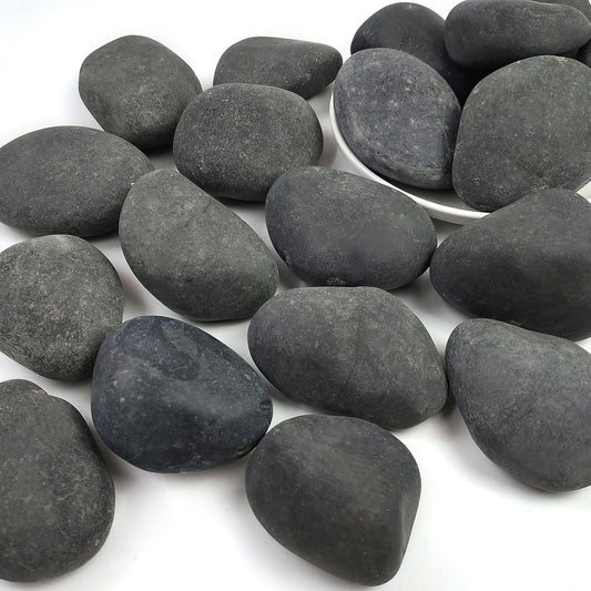 Black River Rocks for Landscaping, 3-4 Inch Premium Pebbles for Plants and Garden, Black Stones for Potted Plants, Fish Tanks, DIY Pathway and Backyard,Crafts, Walkways(20lbs Bulk)