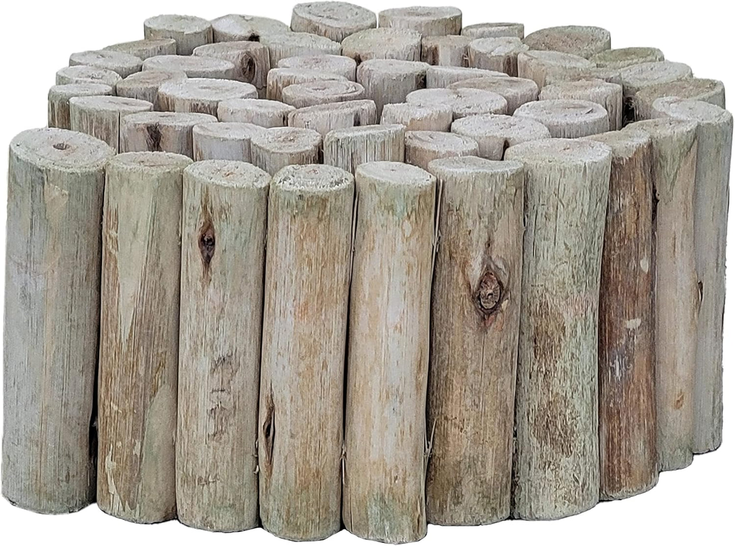 FOREVER BAMBOO Natural Eucalyptus Wood Solid Log for Landscaping Edging Lawn Garden Fence Borders 72 in L x 6 in H x 1.25 in D