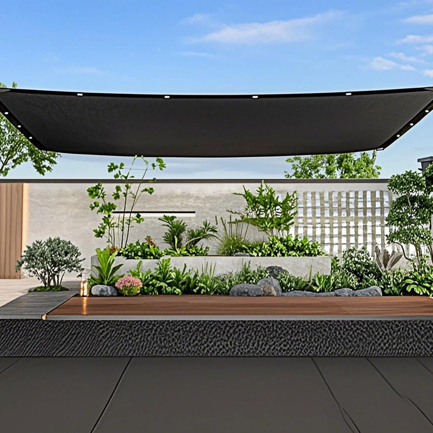 winemana Black Shade Cloth 30x30 FT– 70% Sun Shade Mesh Tarp for Greenhouse, Garden, Patio, Dog Kennel, Chicken Coop, and Outdoor Protection, Plants Cover Shade Netting with 2 Reinforced Grommets