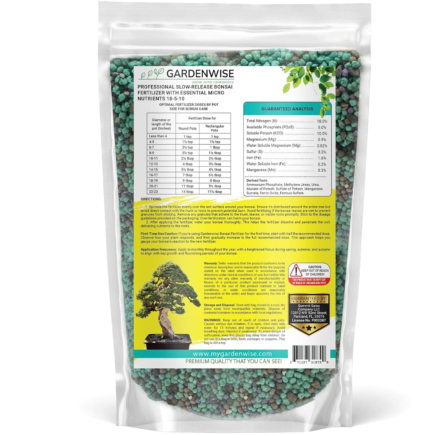 Slow-Release Bonsai Fertilizer with Essential Micronutrients - Professional Grade Bonsai Tree Fertilizer Pellets | Perfect Food for Indoor & Outdoor Bonsai Trees (12 OZ)