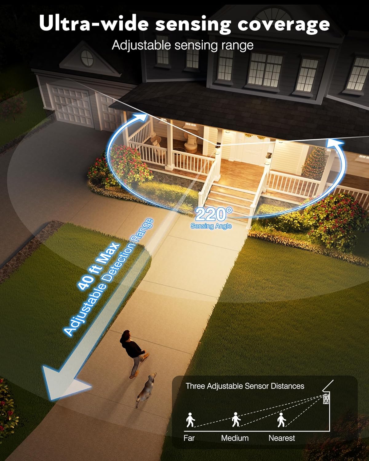 VIANIS Motion Sensor Exterior Lights for House, Dusk to Dawn Outdoor Light Fixture Lantern, Gold Waterproof Outdoor Motion Sensor Light for House, Doorway, Entryway, Garden, Hardwired, Non-Solar